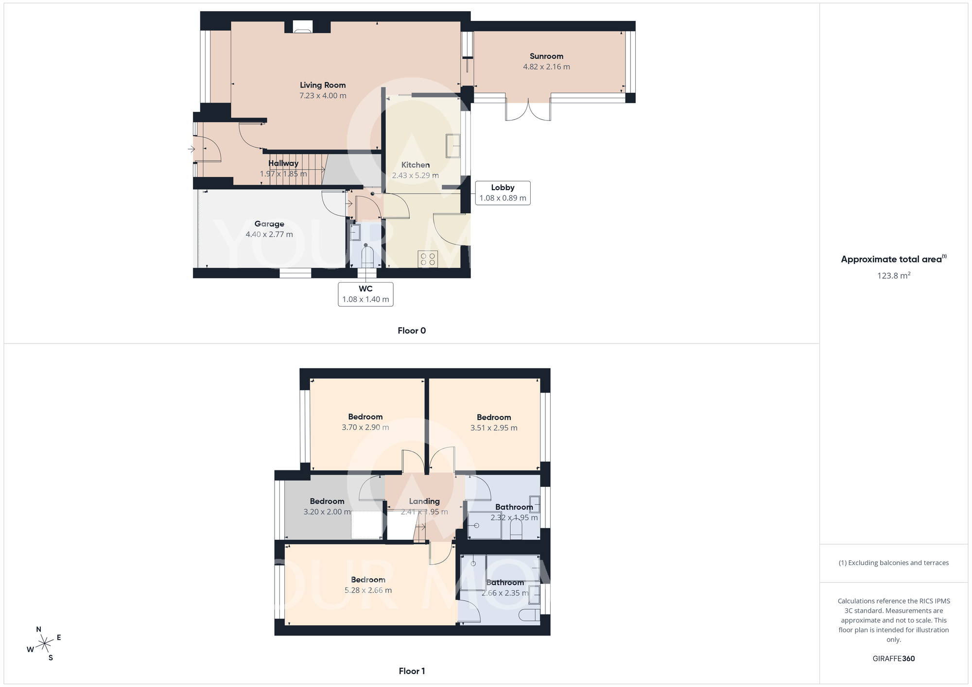 Floorplan of 4 bedroom Semi Detached House for sale, Yiewsley Drive, Darlington, Durham, DL3