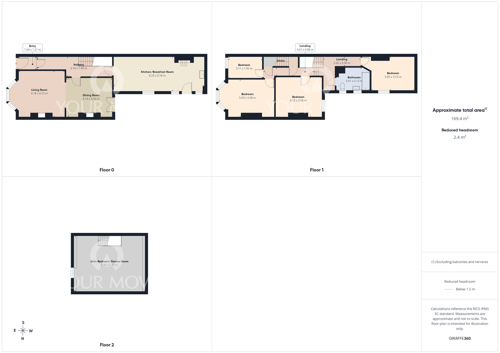 Floorplan of 4 bedroom Mid Terrace House for sale, North Lodge Terrace, Darlington, Durham, DL3
