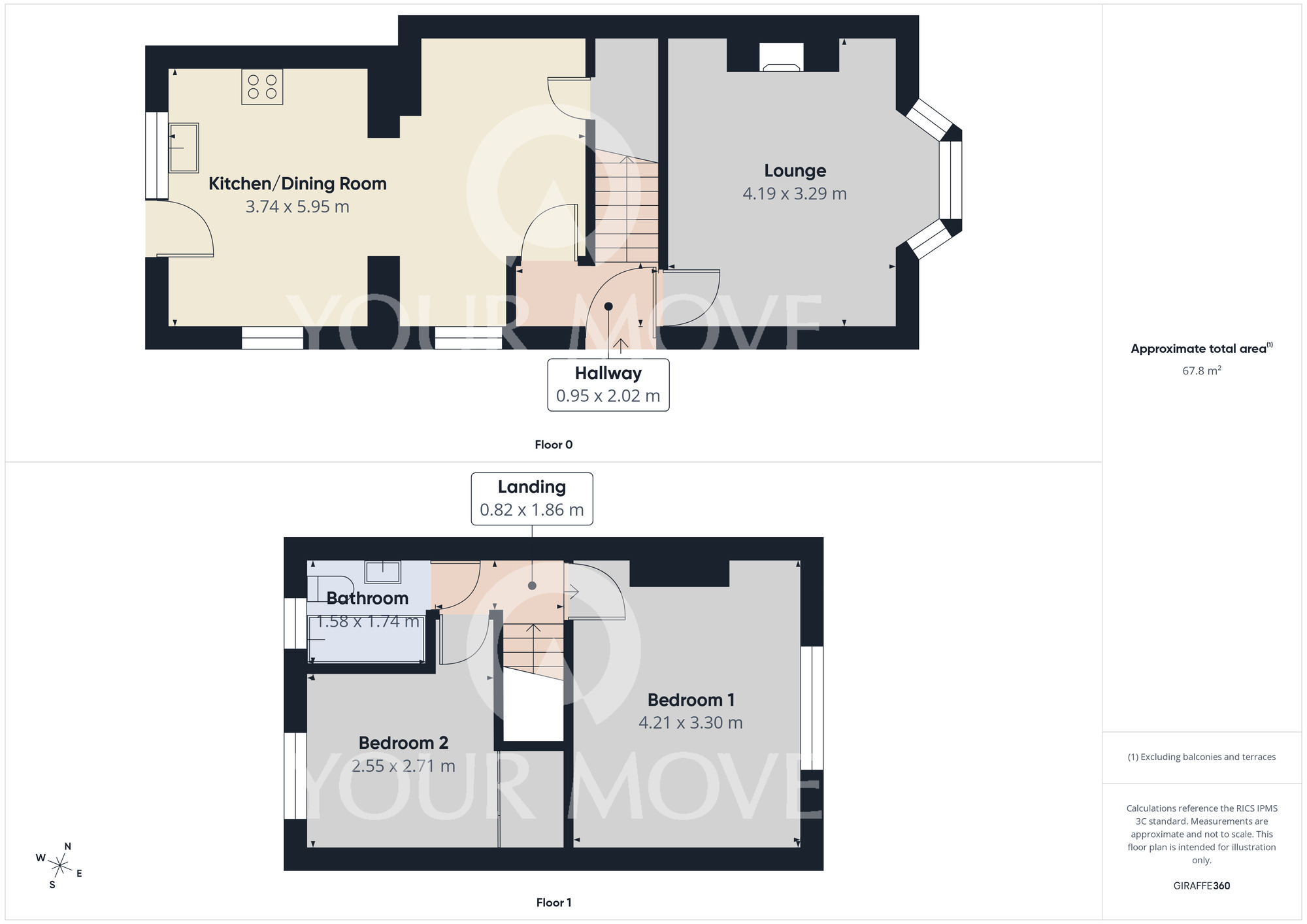 Floorplan of 2 bedroom Semi Detached House for sale, Middleham Road, Darlington, Durham, DL1