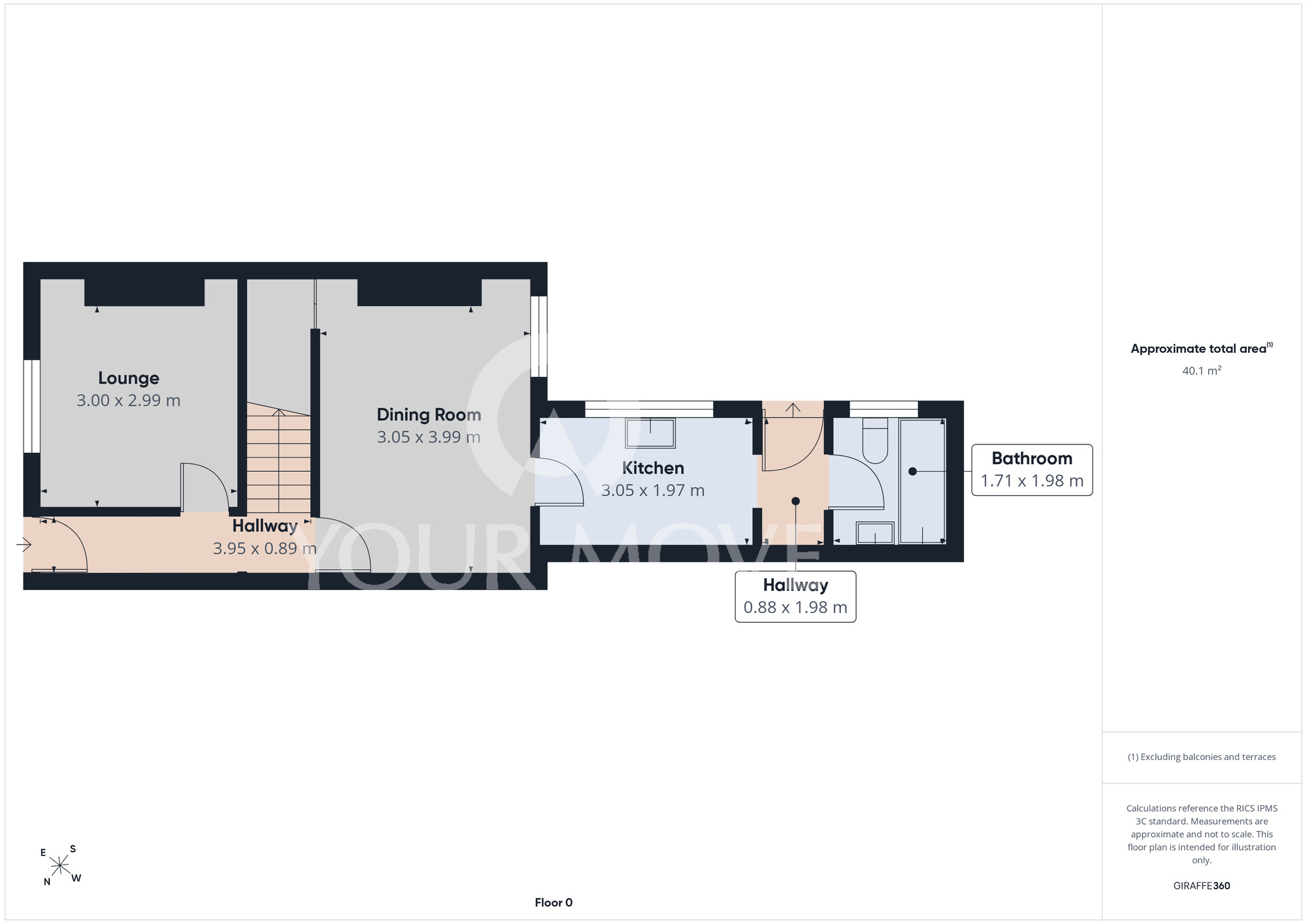 Floorplan of 3 bedroom Mid Terrace House for sale, Selbourne Terrace, Darlington, Durham, DL3
