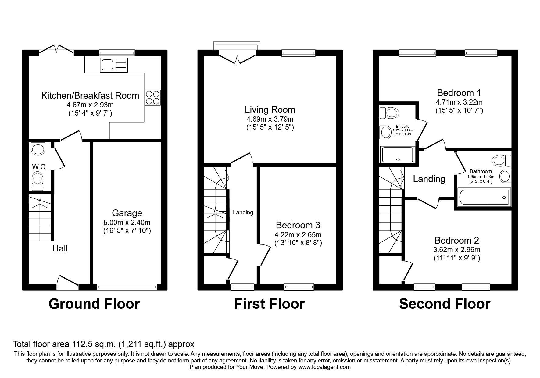 Floorplan of 3 bedroom Semi Detached House for sale, Maltby Court, Darlington, Durham, DL1