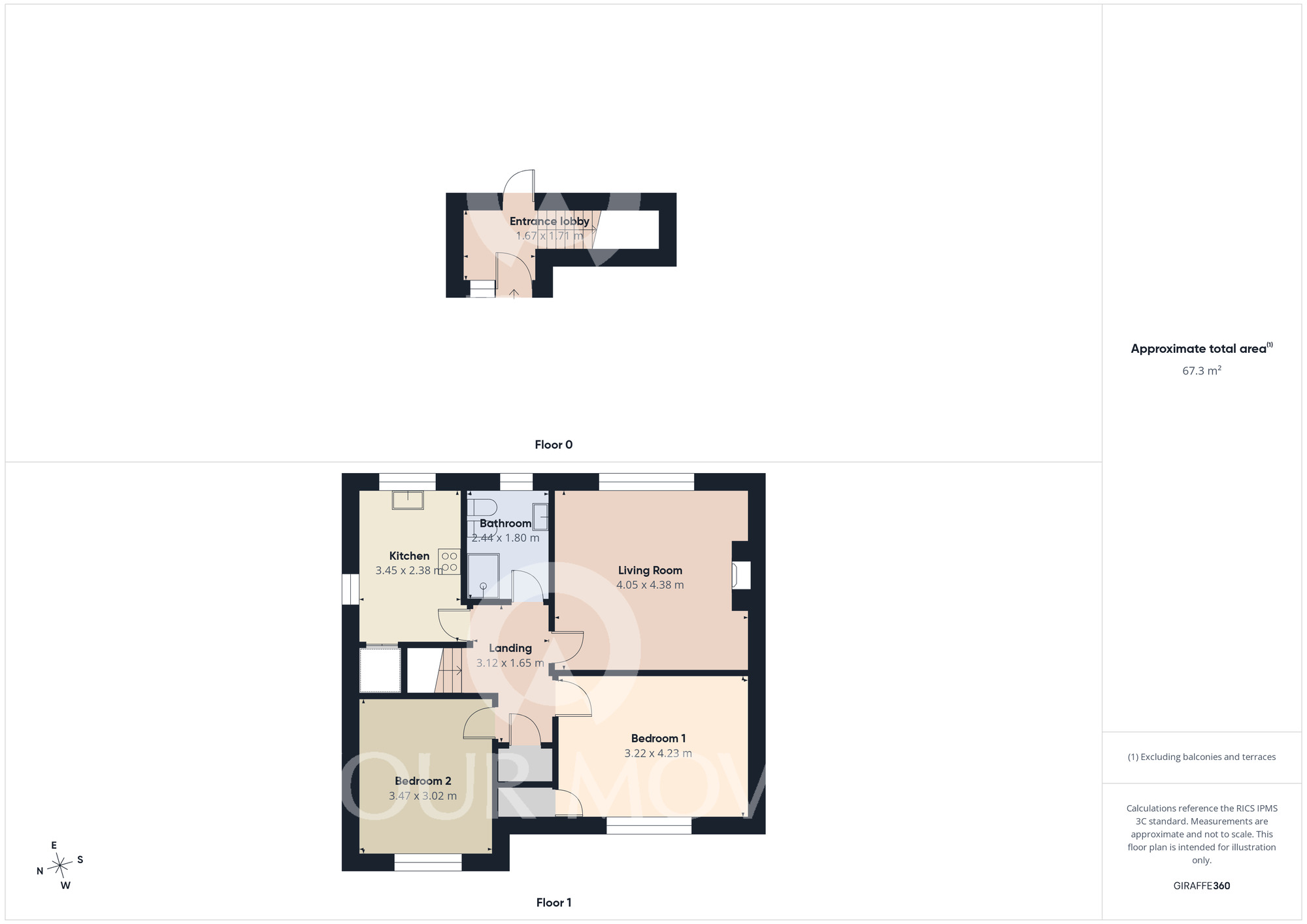 Floorplan of 2 bedroom Flat for sale, Welbeck Avenue, Darlington, Durham, DL1