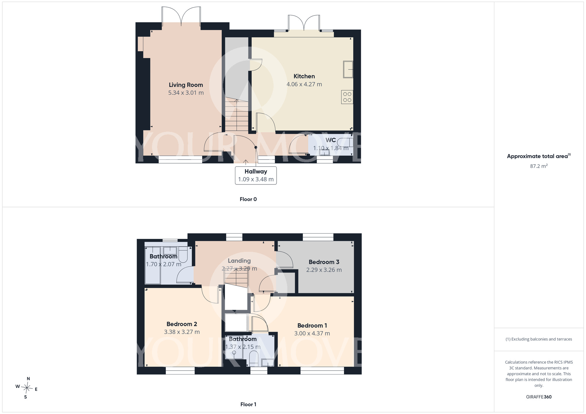 Floorplan of 3 bedroom Semi Detached House for sale, Nenthead End, Darlington, Durham, DL2