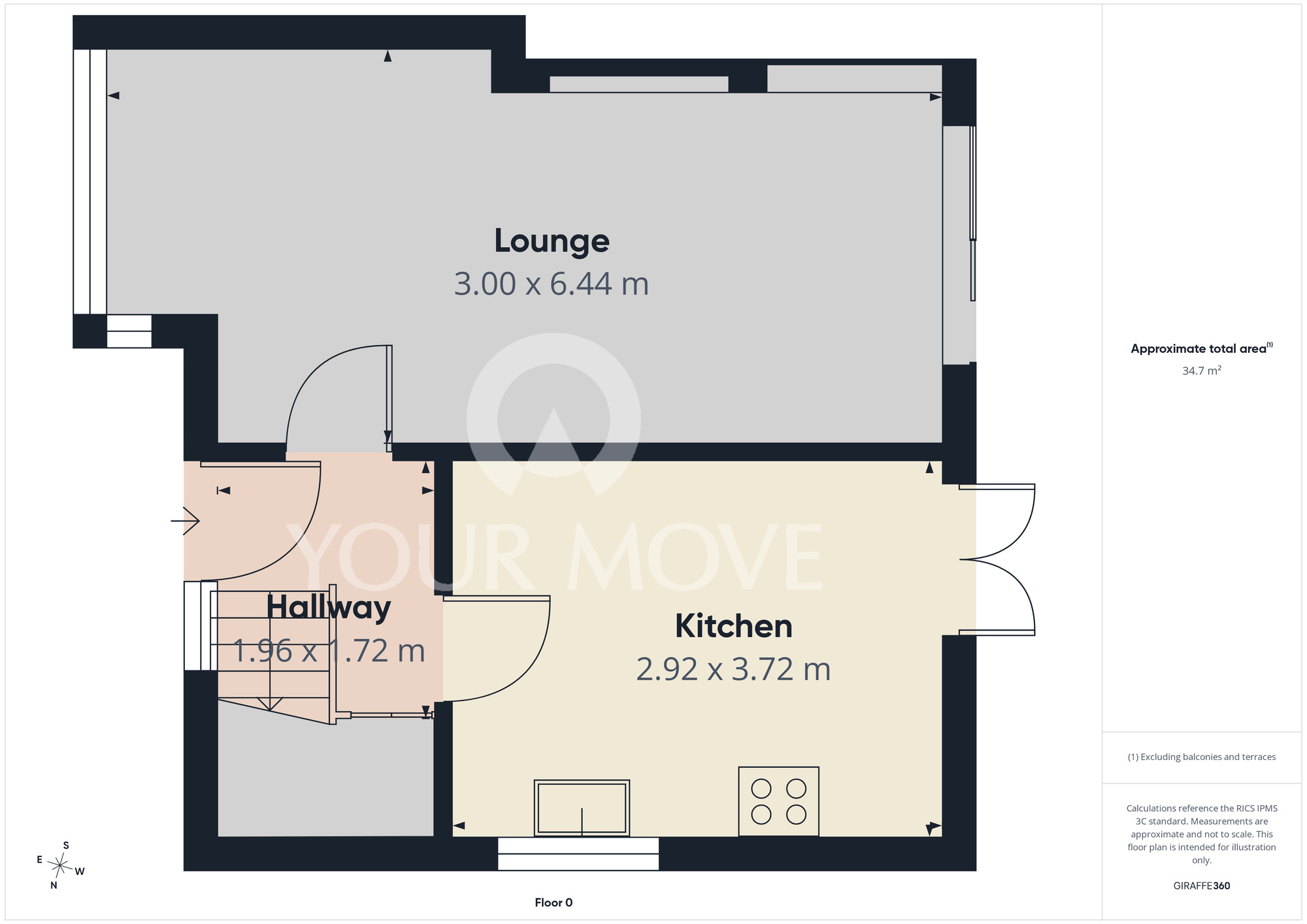 Floorplan of 2 bedroom End Terrace House for sale, Lingfield Green, Darlington, Durham, DL1