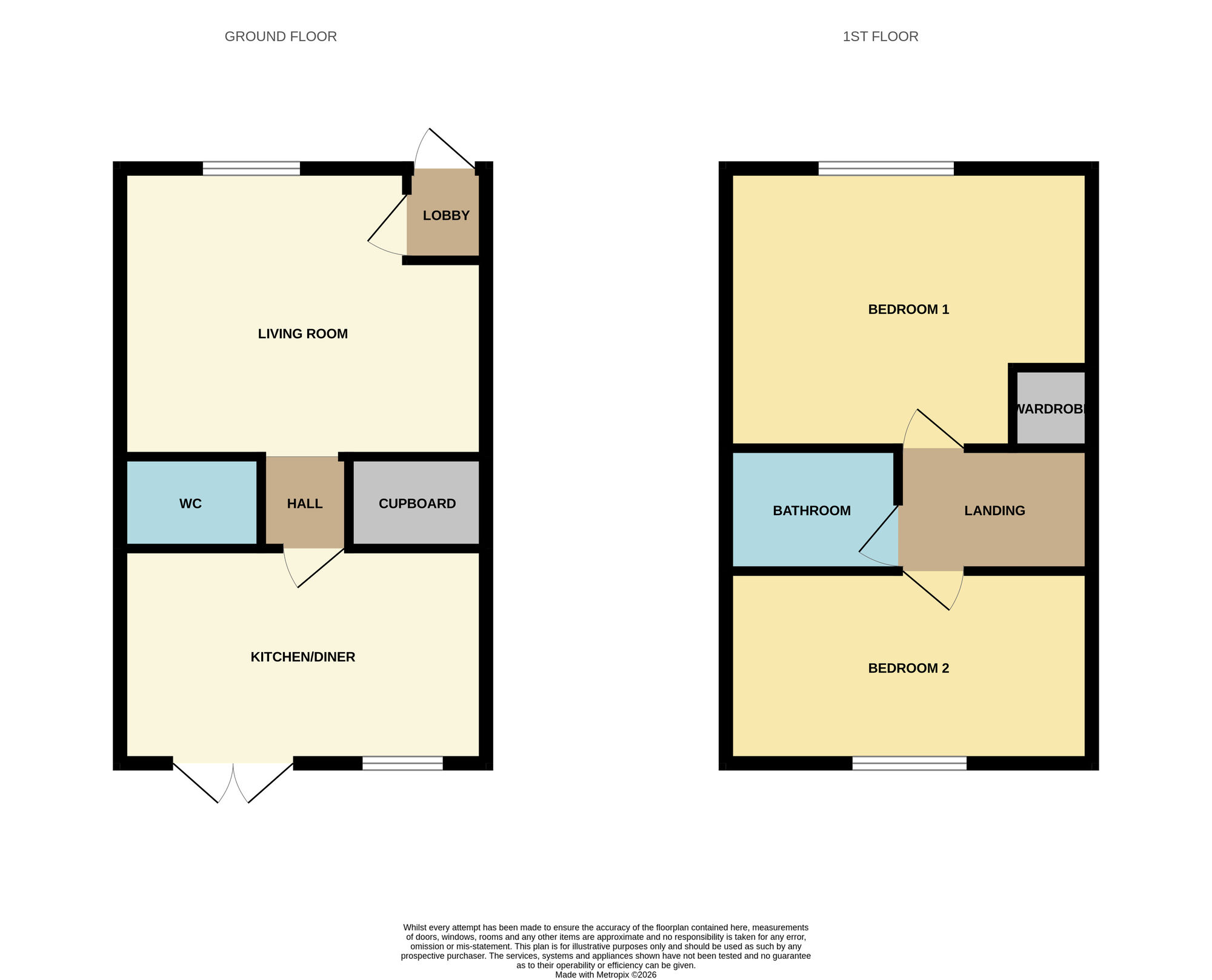 Floorplan of 2 bedroom Semi Detached House for sale, Linkinwater Lane, Darlington, Durham, DL2