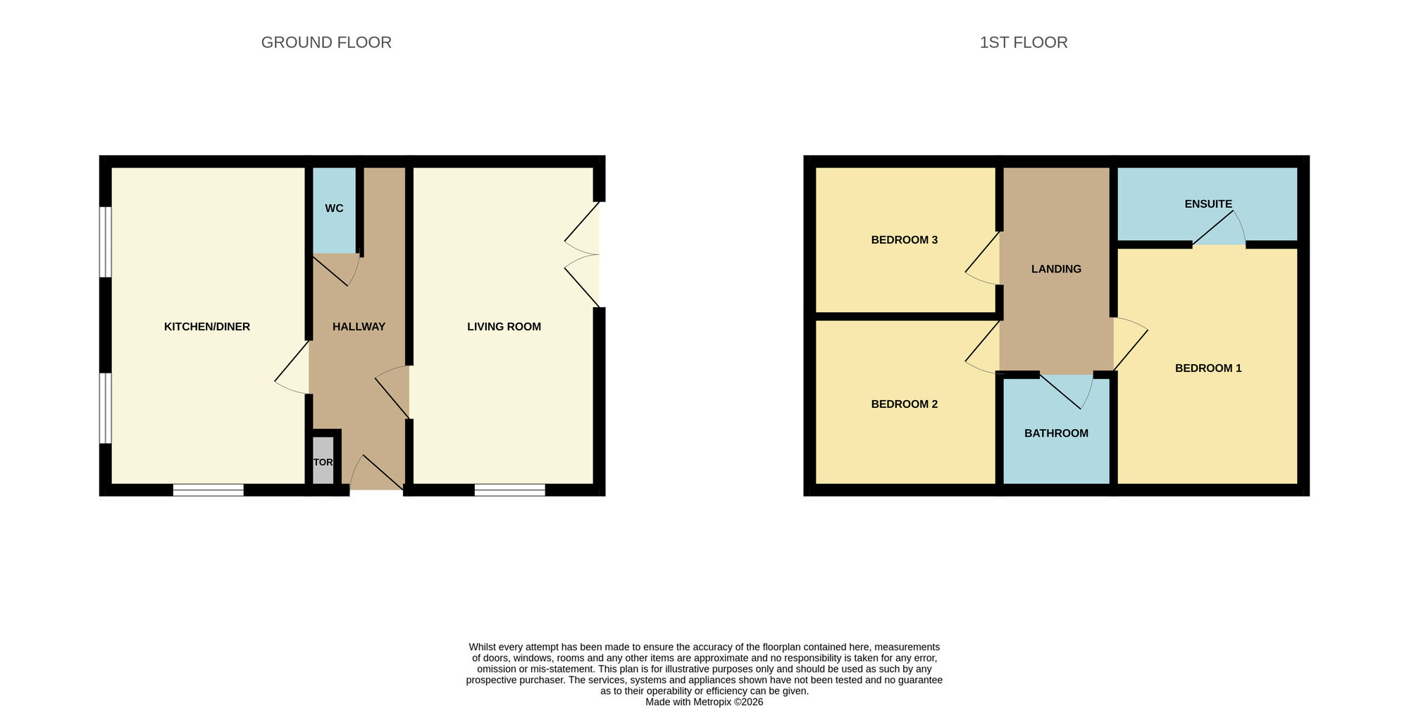Floorplan of 3 bedroom Detached House for sale, Dewberry Lane, Darlington, Durham, DL1