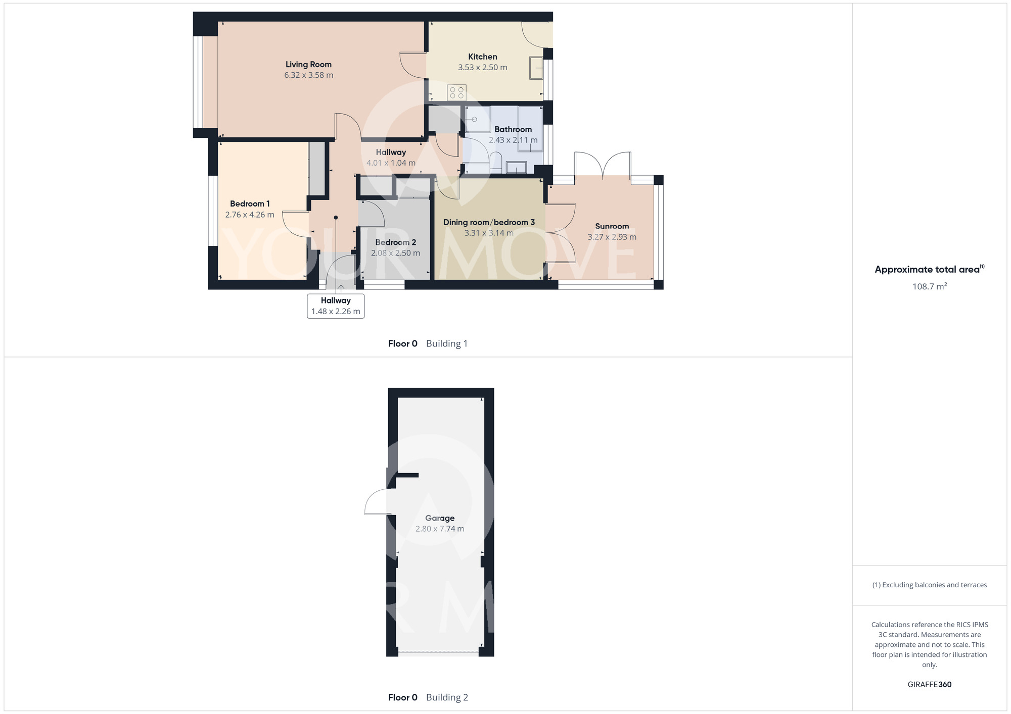 Floorplan of 3 bedroom Semi Detached Bungalow for sale, Strawgate Grove, Stapleton, North Yorkshire, DL2