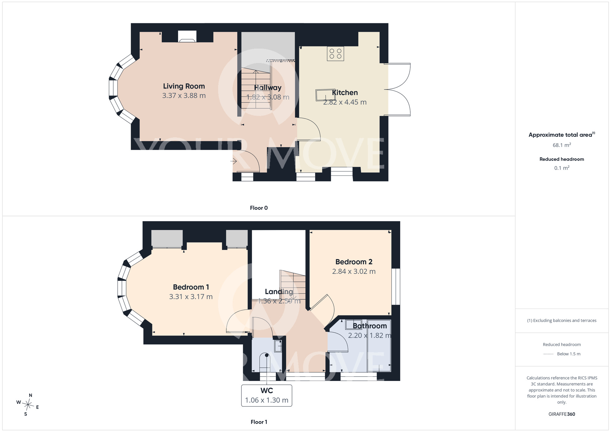 Floorplan of 2 bedroom Semi Detached House for sale, Kensington Gardens, Darlington, Durham, DL1