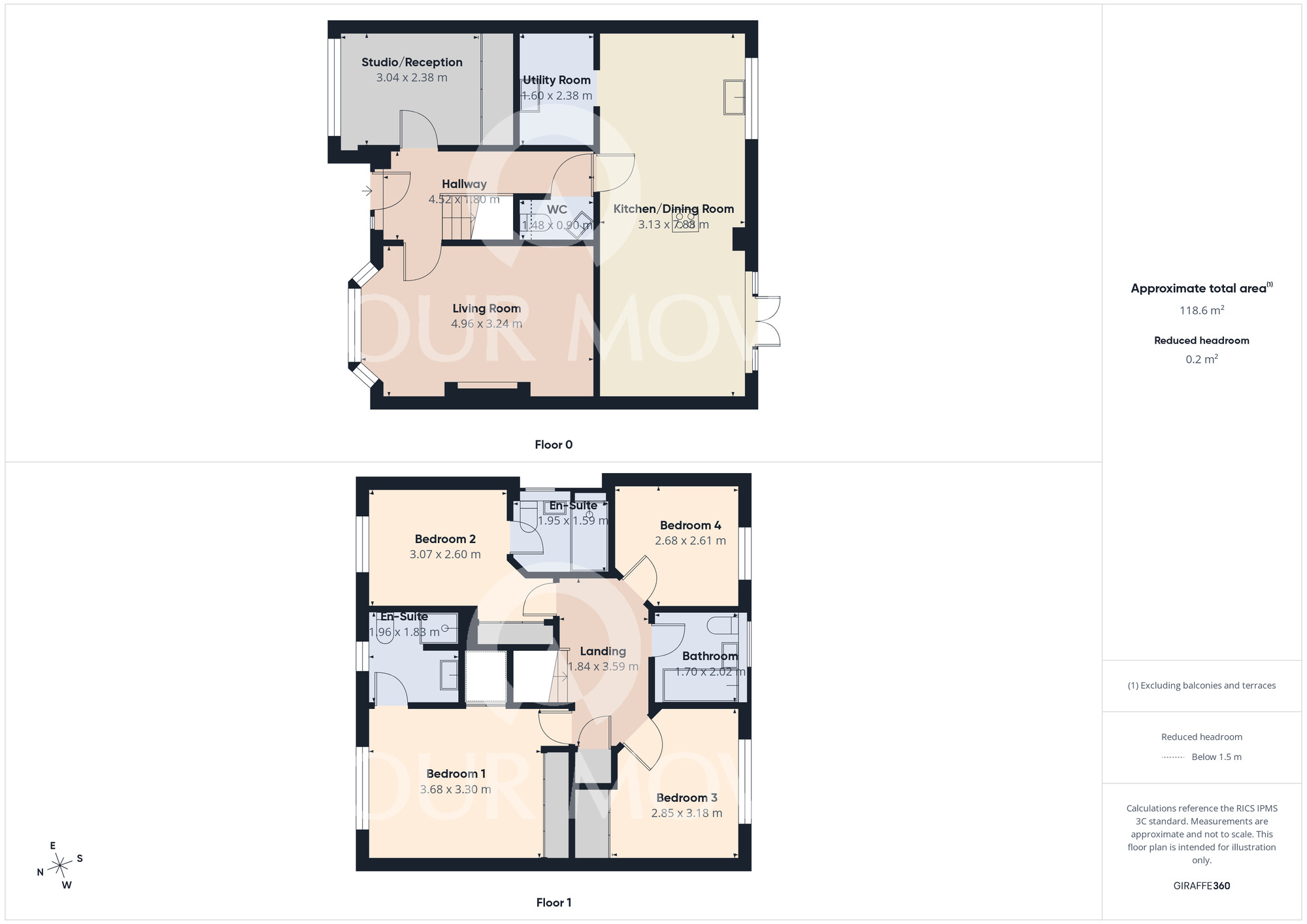 Floorplan of 4 bedroom Detached House for sale, Woodlands Green, Middleton St. George, Durham, DL2