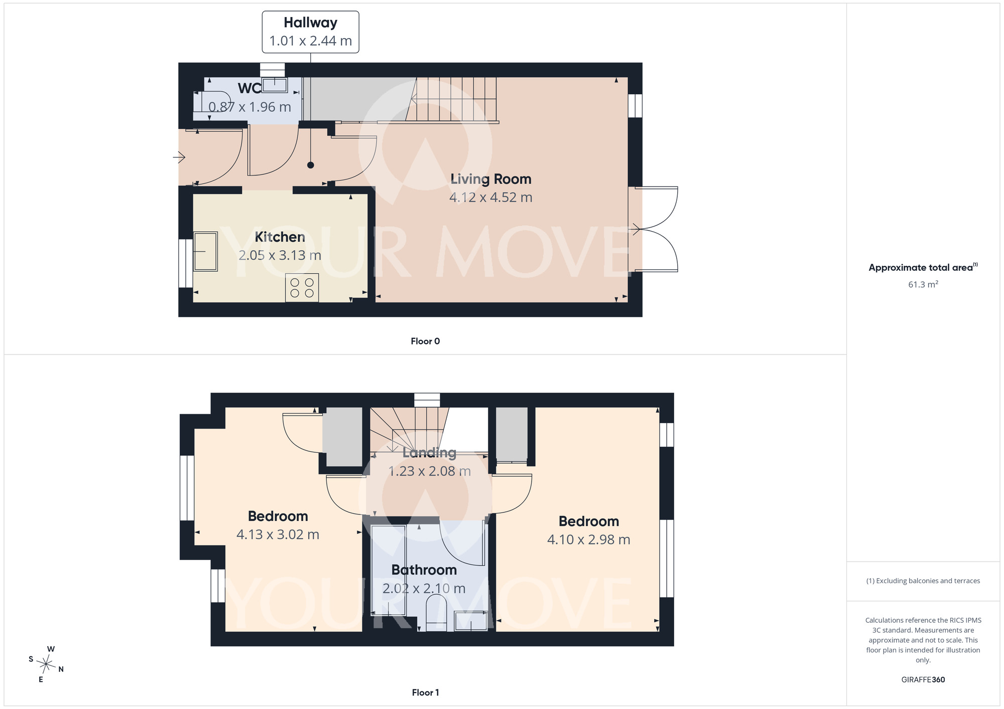 Floorplan of 2 bedroom Semi Detached House for sale, Hunt Mews, Darlington, Durham, DL2