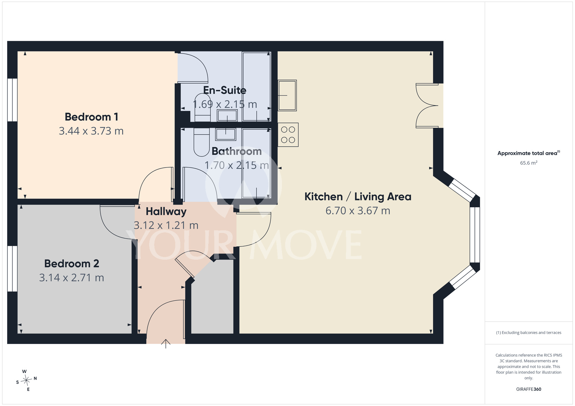 Floorplan of 2 bedroom Flat for sale, Deanery Court, Darlington, Durham, DL3