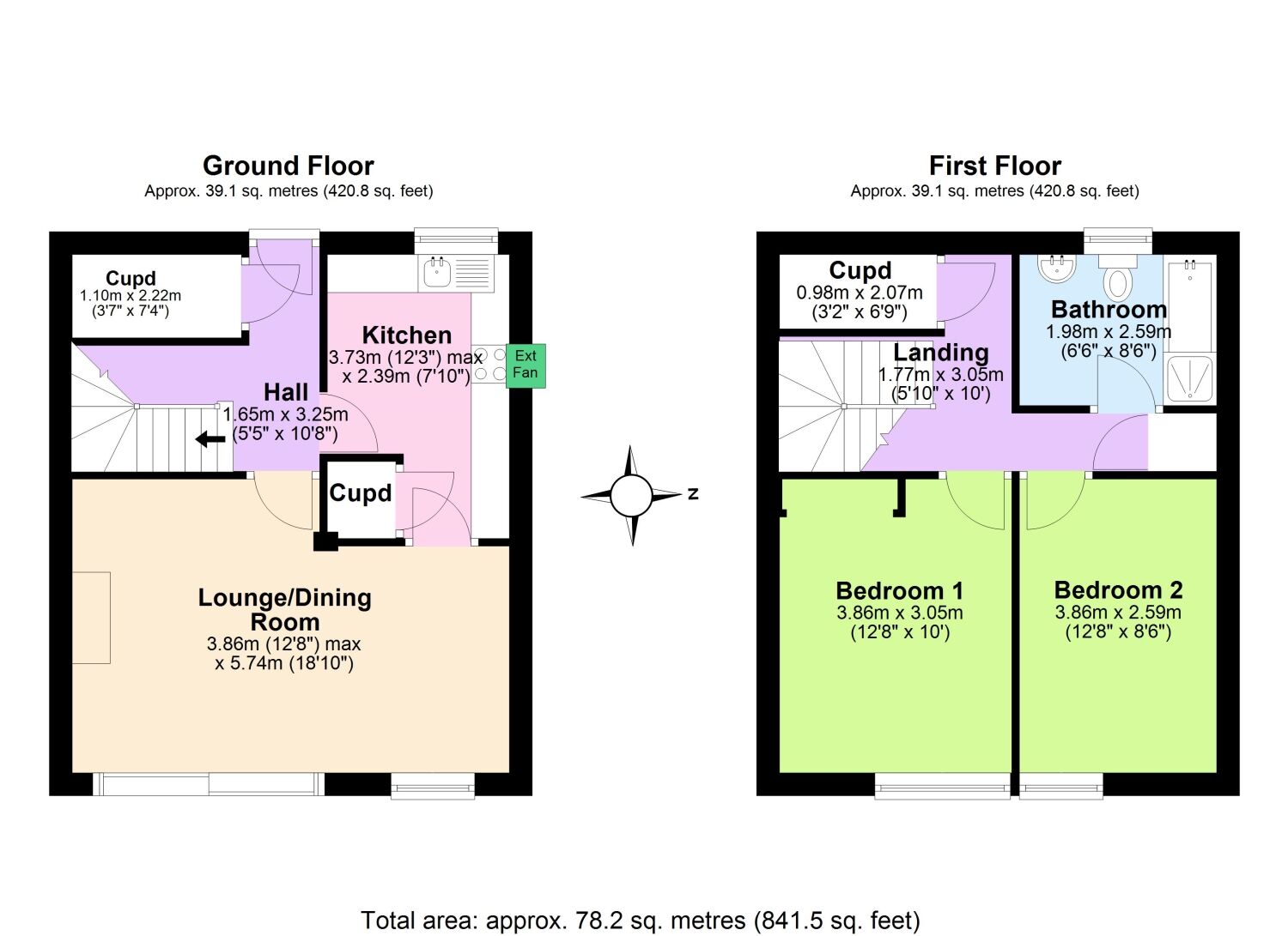 Floorplan of 2 bedroom Semi Detached House to rent, Clovelly Rise, Devon, EX7