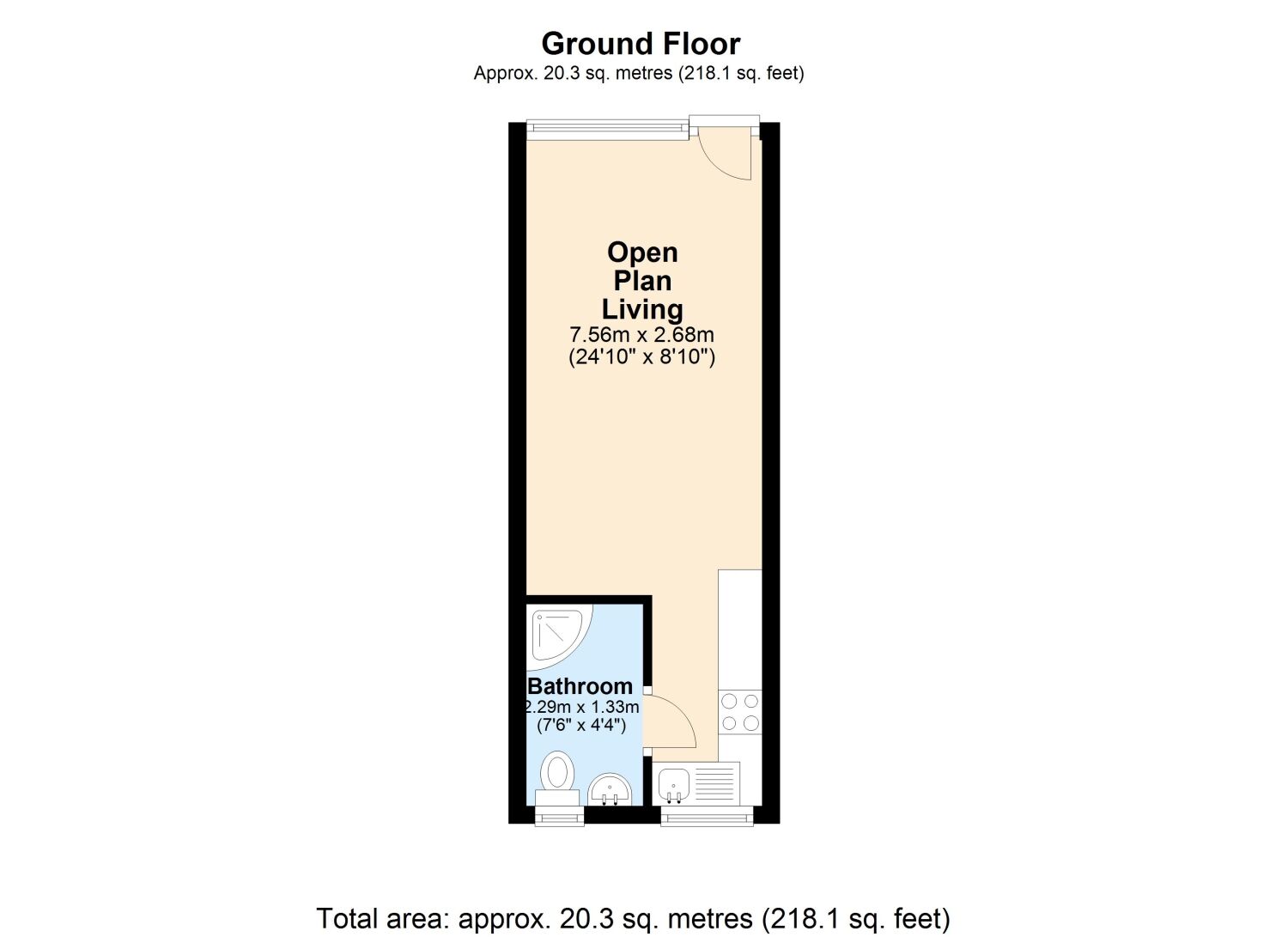 Floorplan of 1 bedroom Flat to rent, Golden Acre, Warren Road, Devon, EX7