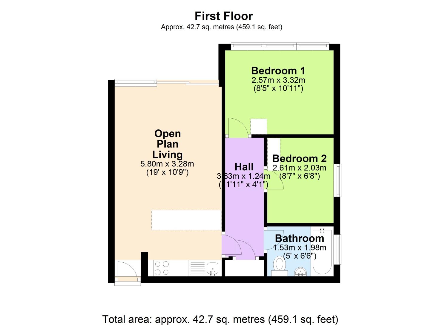 Floorplan of 2 bedroom Flat to rent, Devondale Court, Warren Road, Devon, EX7