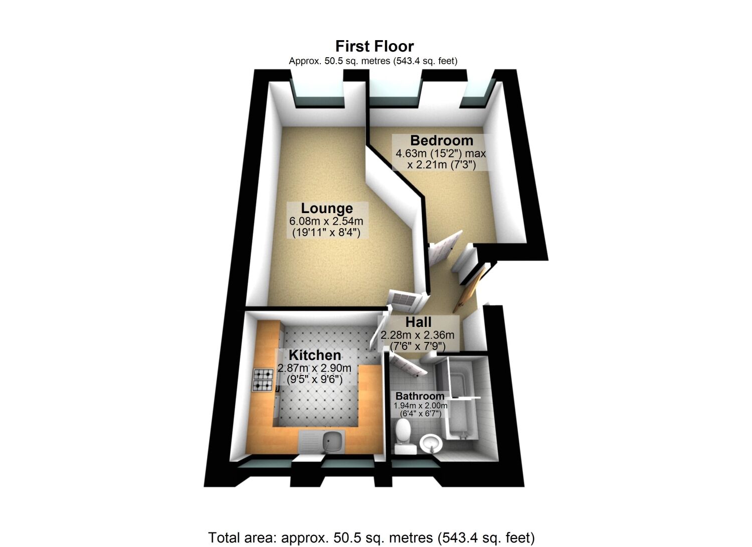 Floorplan of 1 bedroom Flat to rent, Gabriels Wharf, Water Lane, Devon, EX2