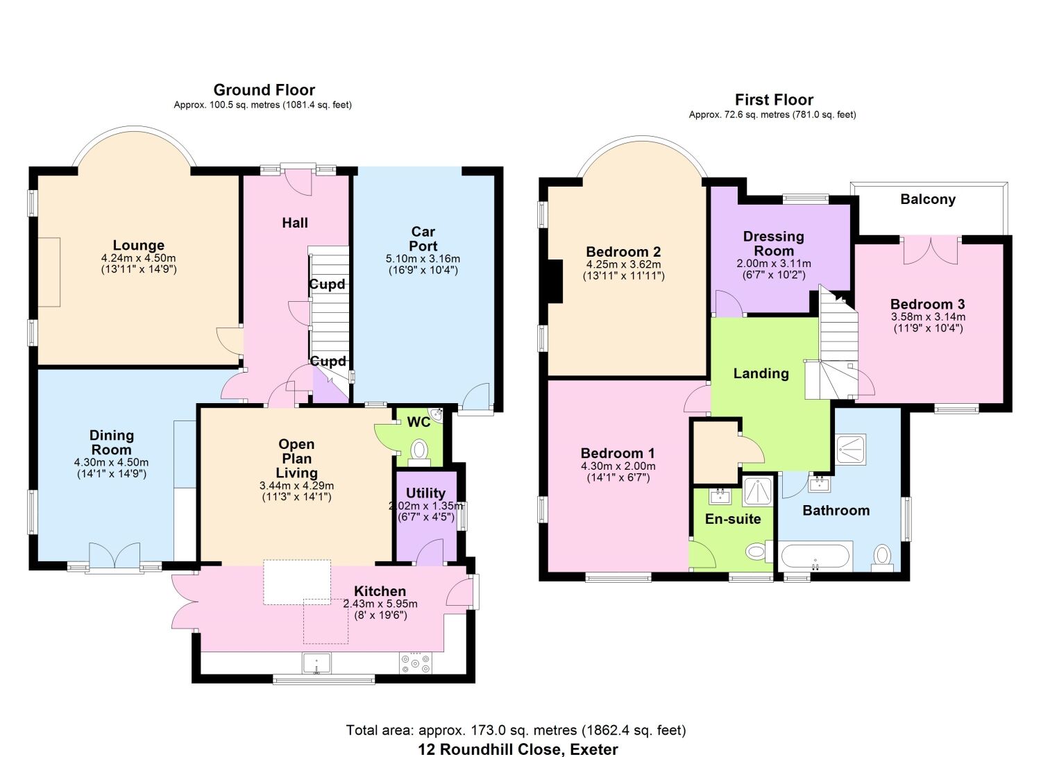 Floorplan of 4 bedroom Detached House to rent, Roundhill Close, Devon, EX4
