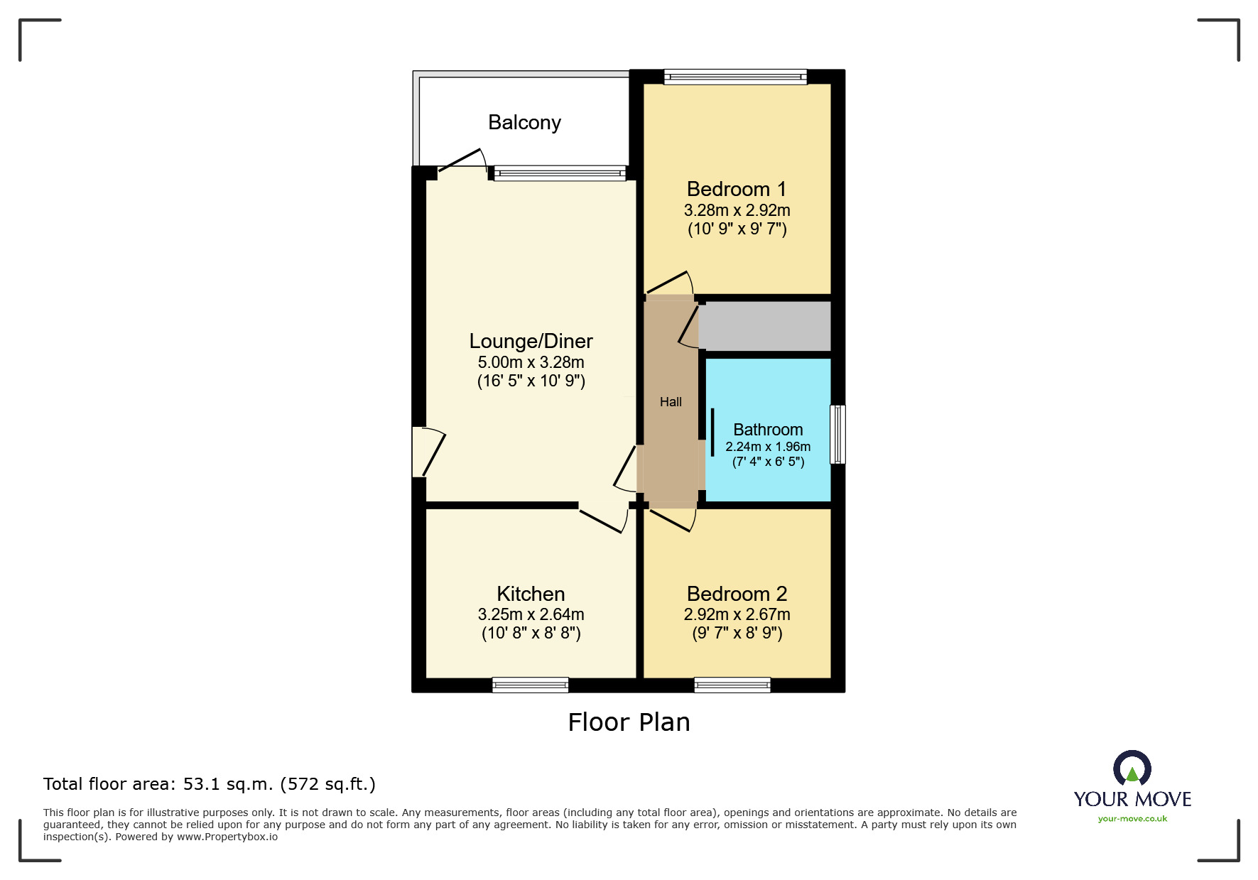 Floorplan of 2 bedroom Flat for sale, Upper Longlands, Devon, EX7