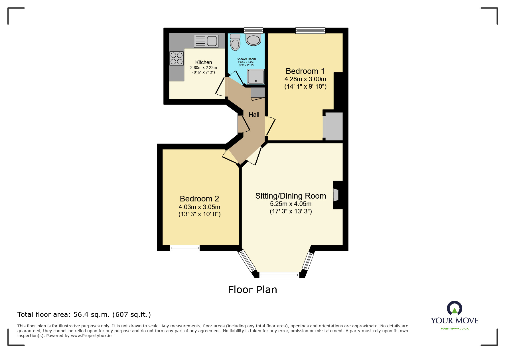 Floorplan of 2 bedroom Flat to rent, Marine Parade, Dawlish, Devon, EX7
