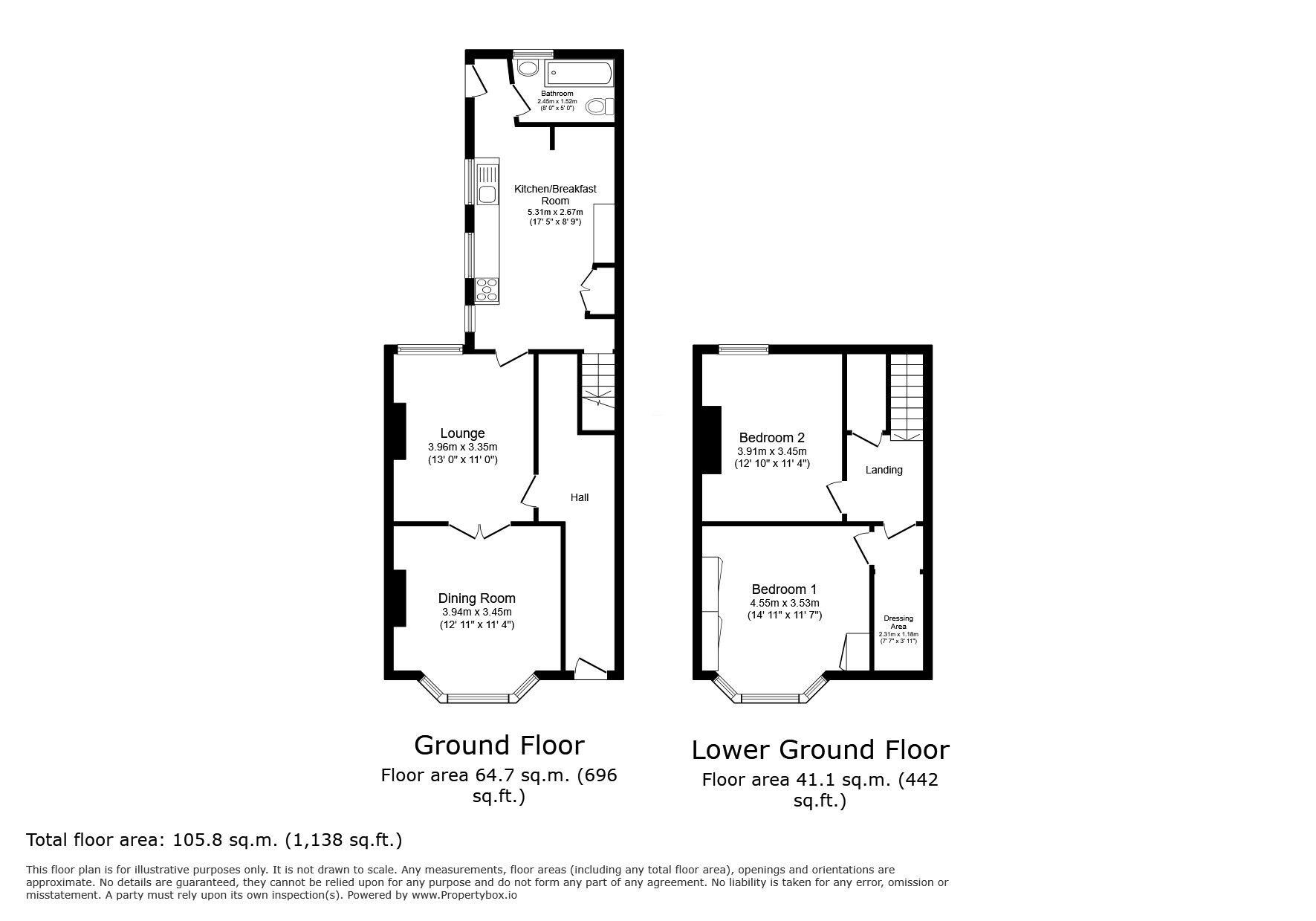 Floorplan of 2 bedroom Flat to rent, Walmer, Deal, Kent, CT14