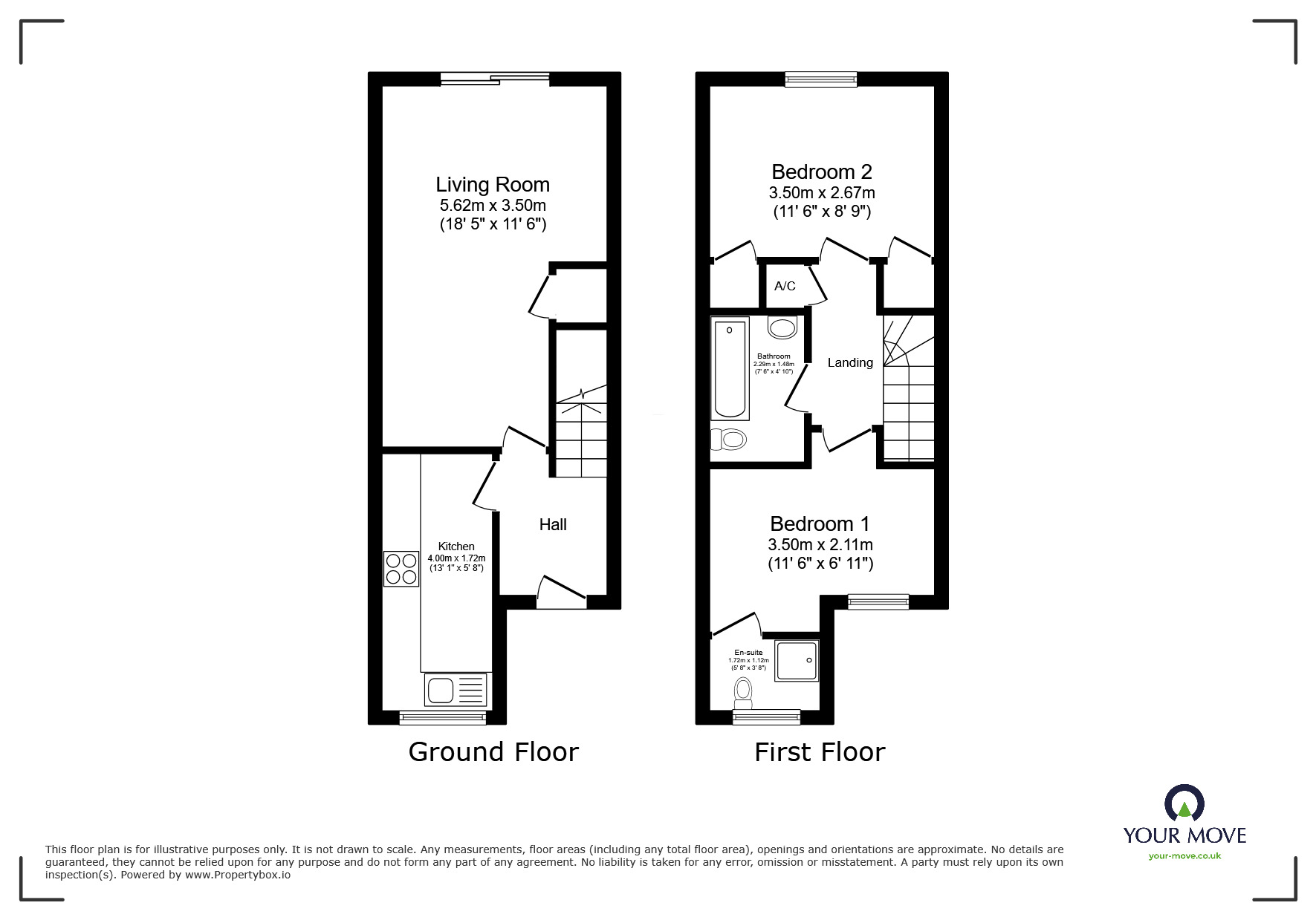 Floorplan of 2 bedroom  House to rent, Chater Court, Deal, Kent, CT14