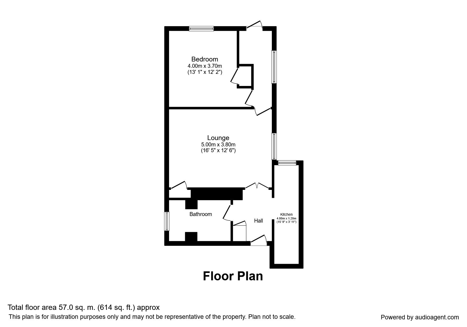 Floorplan of 1 bedroom Flat to rent, Dover Road, Walmer, Kent, CT14