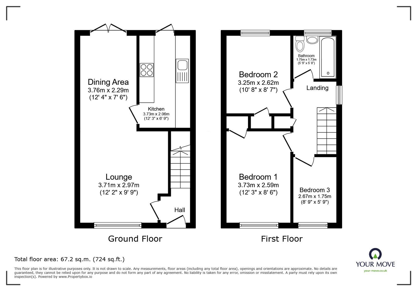 Floorplan of 3 bedroom Semi Detached House to rent, Fairview Gardens, Deal, Kent, CT14