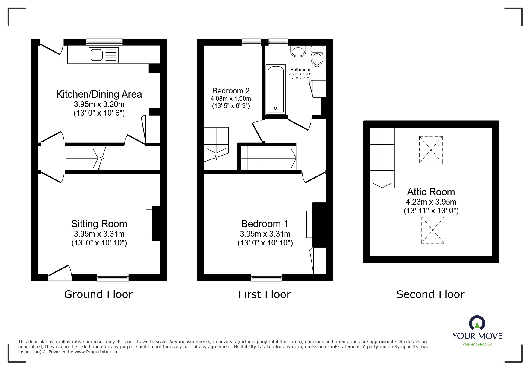 Floorplan of 2 bedroom Mid Terrace House to rent, Church Lane, Ripple, Kent, CT14