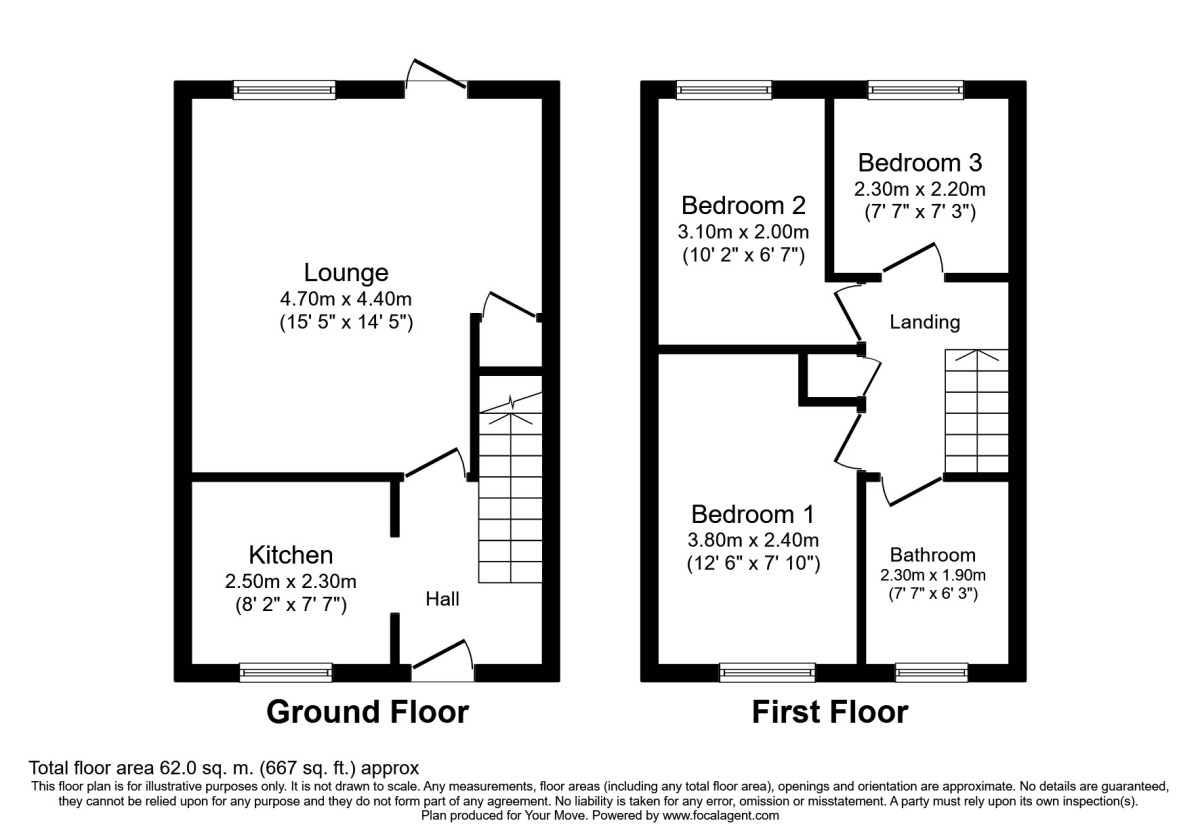 Floorplan of 3 bedroom Semi Detached House to rent, Glack Road, Deal, Kent, CT14