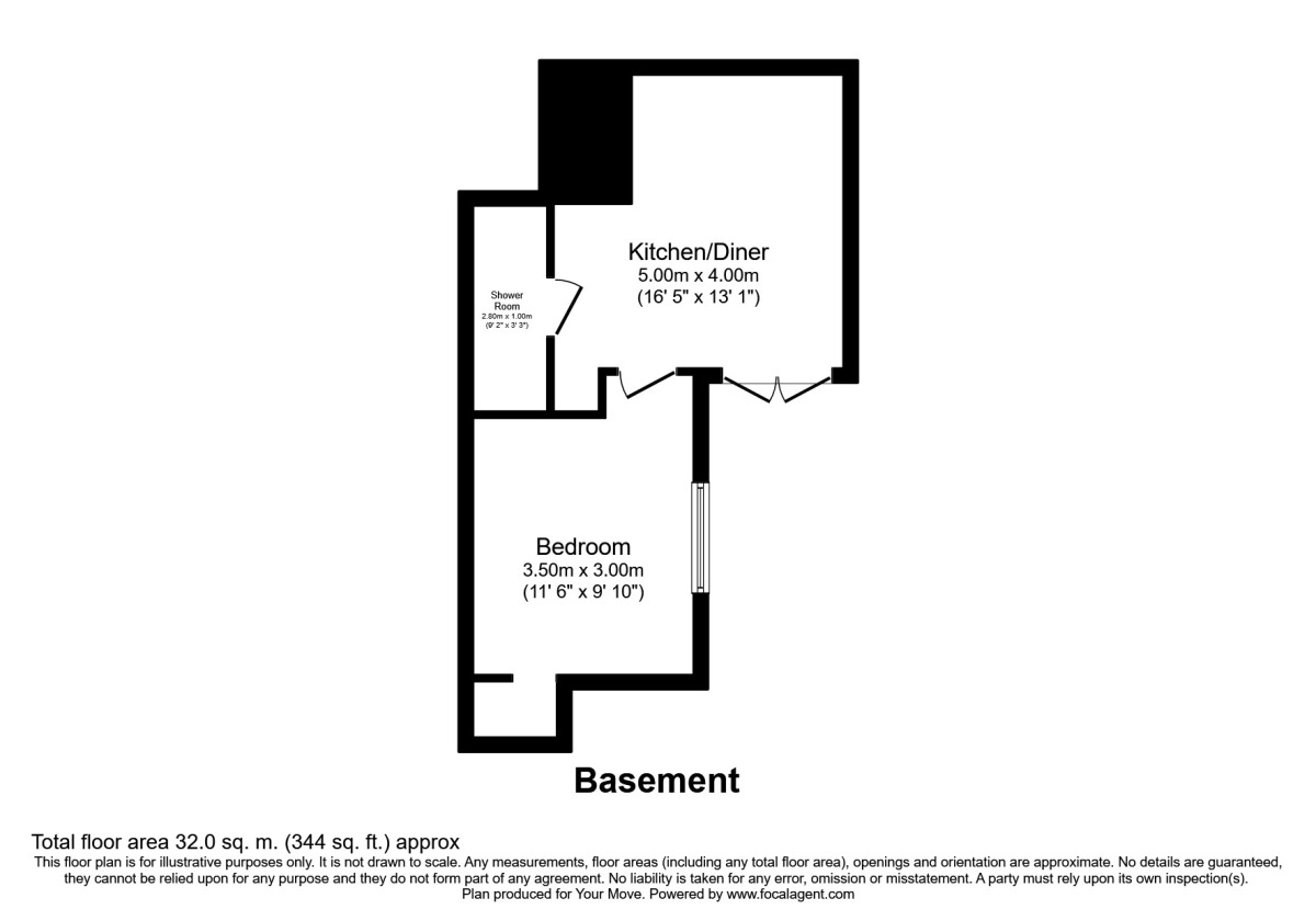 Floorplan of 1 bedroom  Flat to rent, York Road, Walmer, Kent, CT14