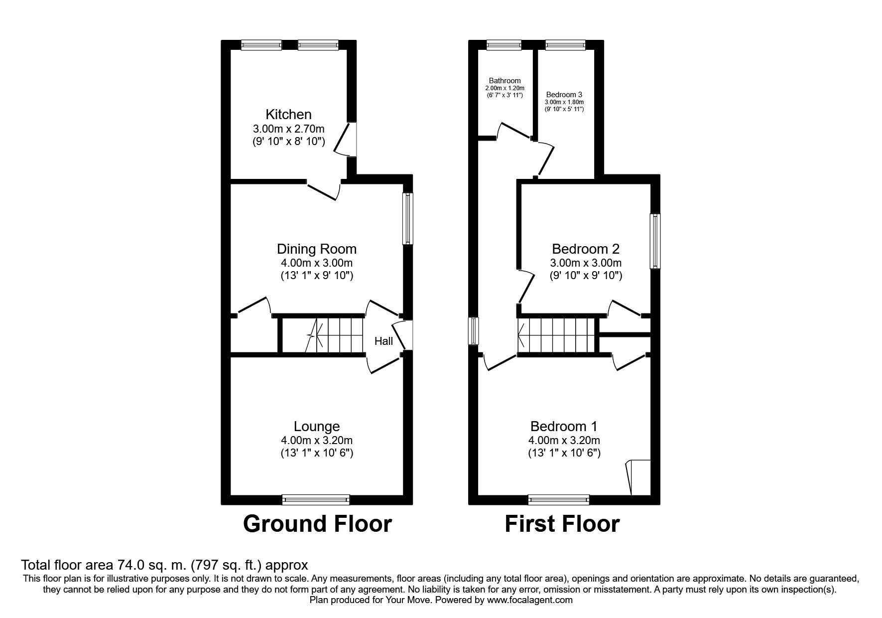 Floorplan of 3 bedroom Detached House to rent, Station Road, Walmer, Kent, CT14
