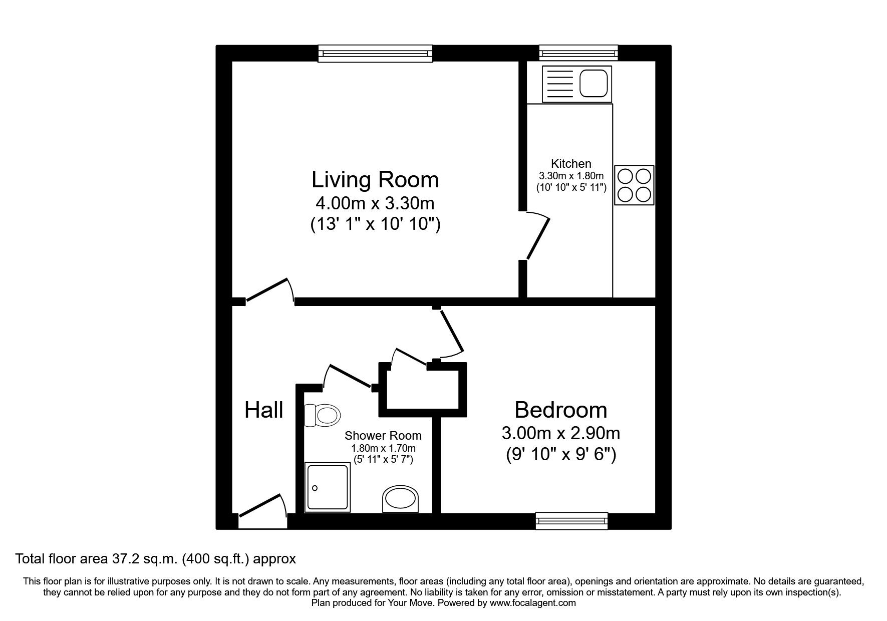 Floorplan of 1 bedroom Flat to rent, Walcheren Close, Deal, Kent, CT14