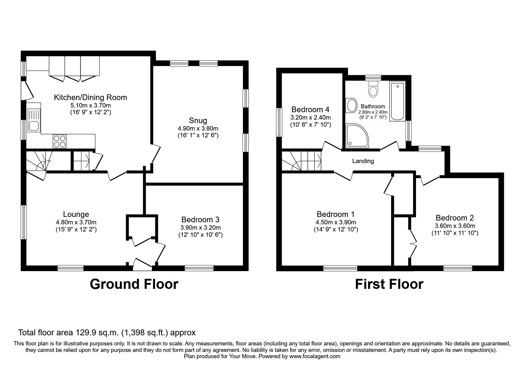 Floorplan of 4 bedroom Semi Detached Property to rent, Easole Street, Nonington, Dover, CT15