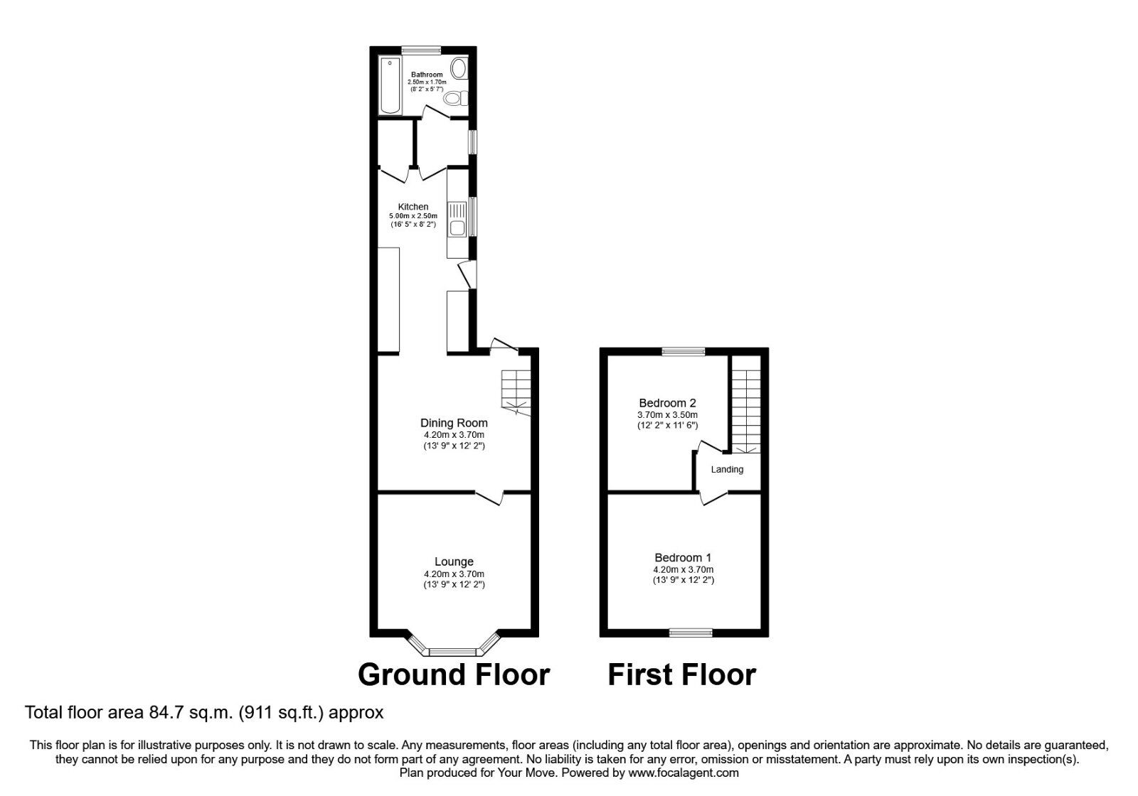 Floorplan of 2 bedroom Flat to rent, Dover Road, Deal, Kent, CT14