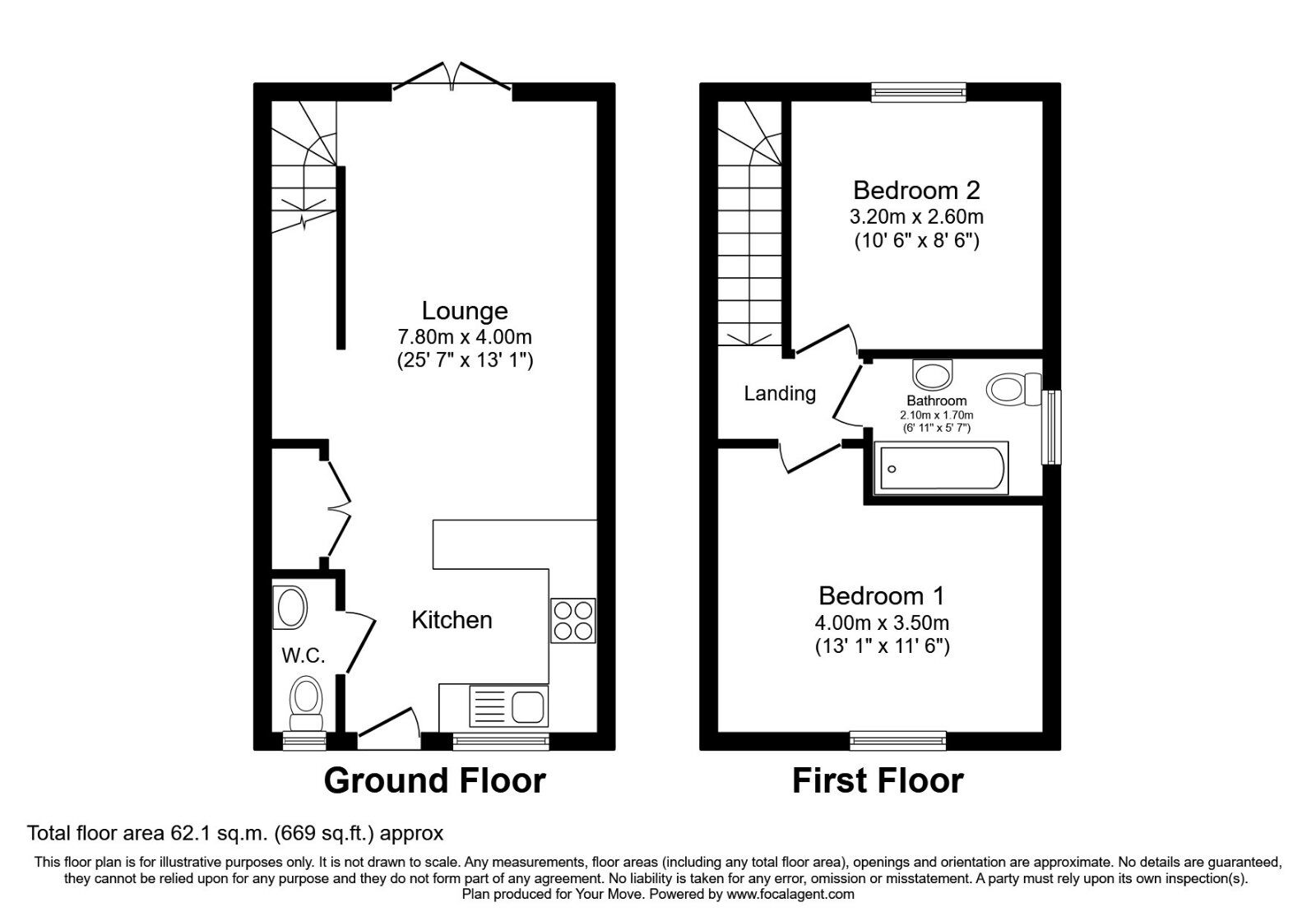 Floorplan of 2 bedroom Semi Detached House to rent, The Street, Woodnesborough, CT13