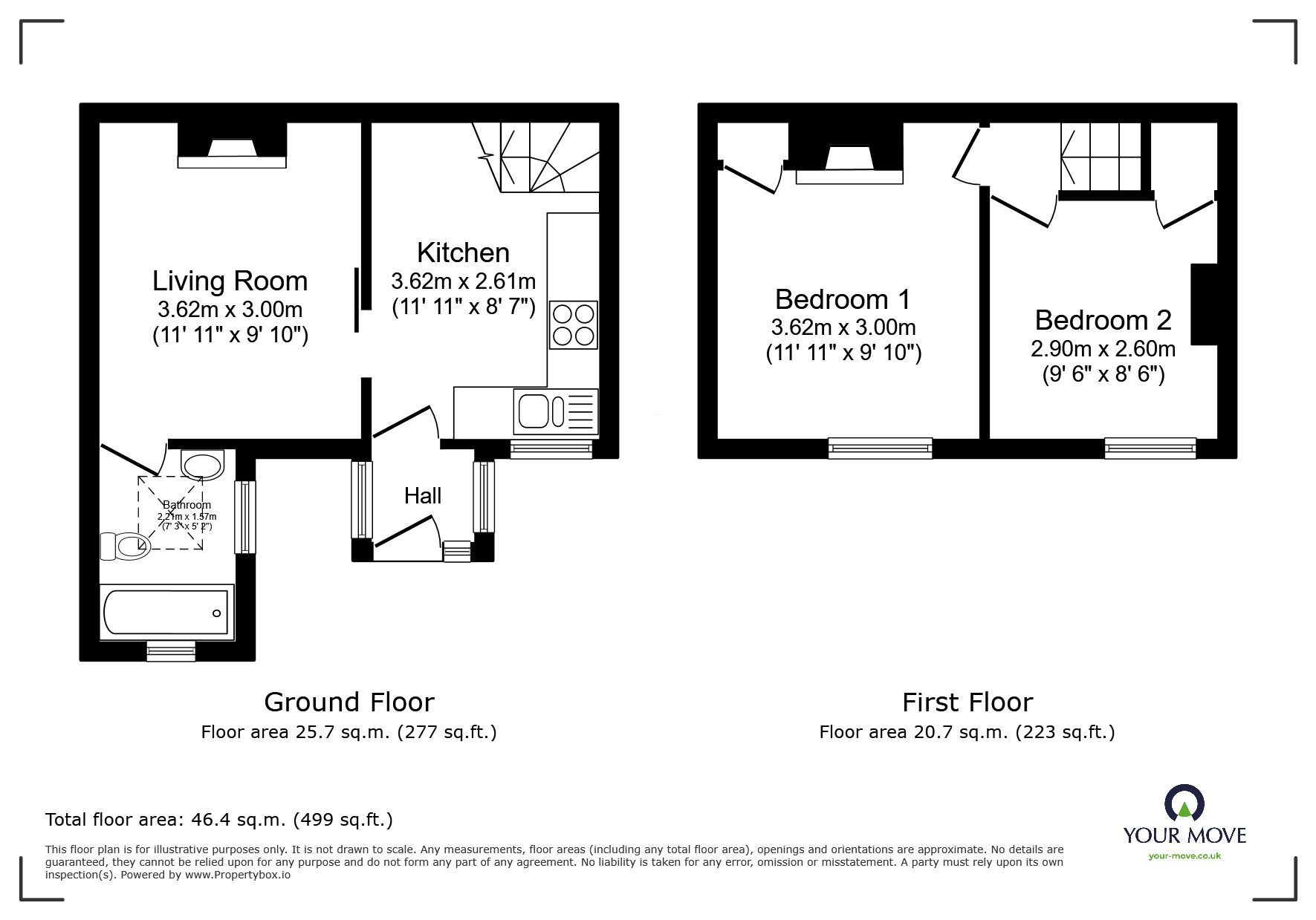 Floorplan of 2 bedroom Semi Detached House for sale, Nelson Street, Deal, Kent, CT14