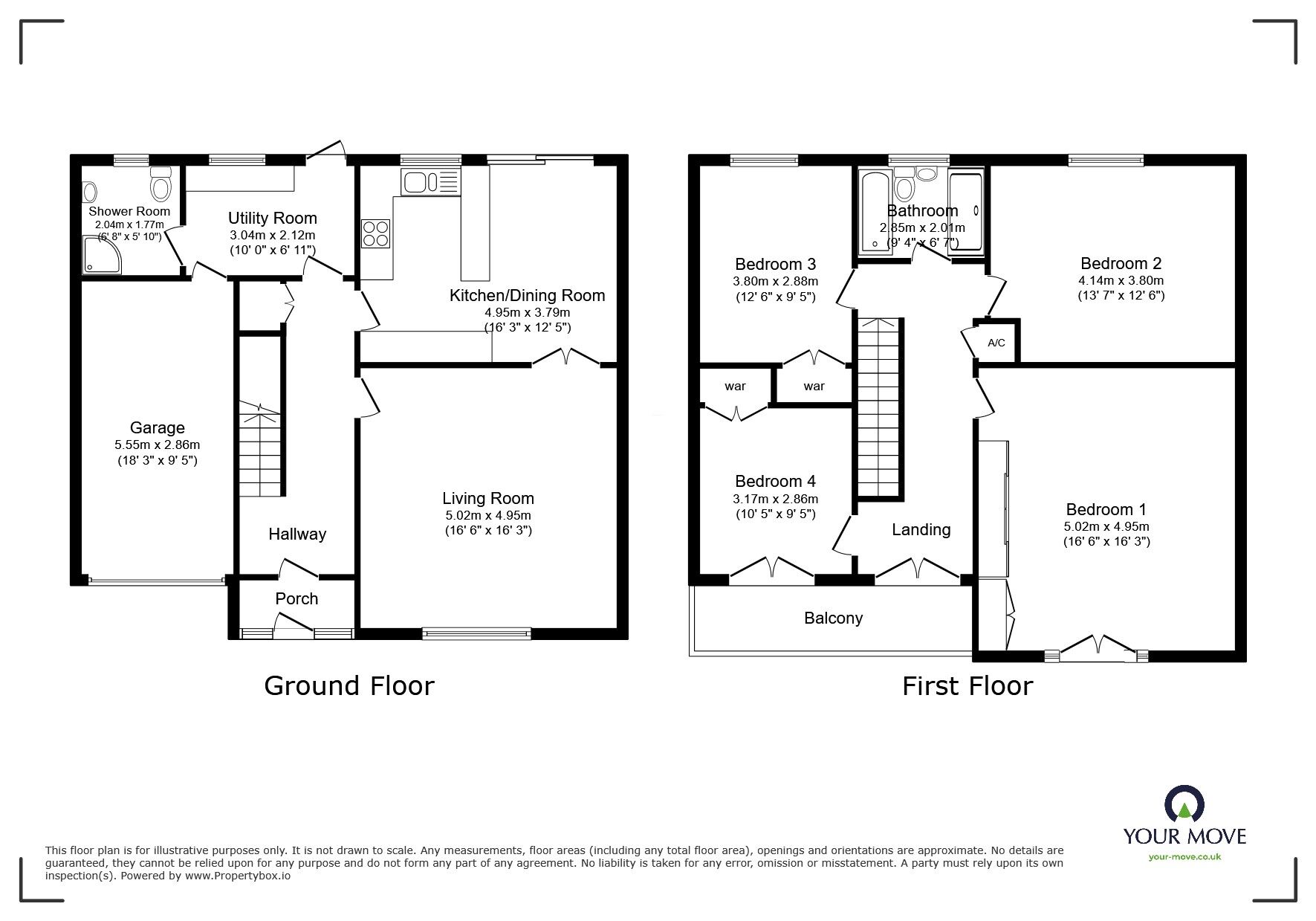 Floorplan of 4 bedroom Detached House for sale, Liverpool Road, Walmer, Kent, CT14