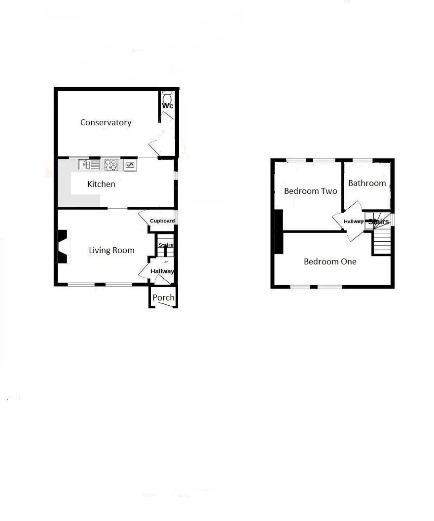 Floorplan of 2 bedroom Semi Detached House for sale, Mill Hill, Deal, Kent, CT14