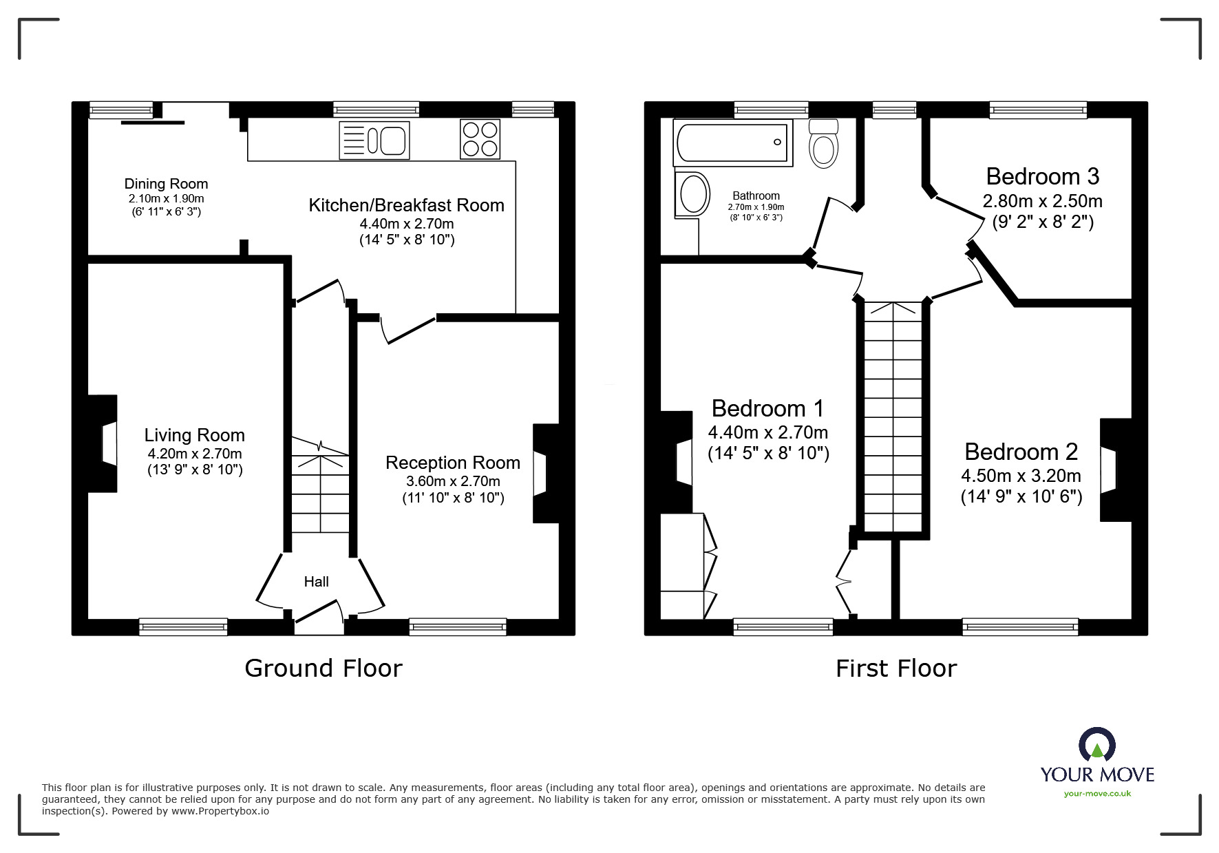 Floorplan of 3 bedroom Mid Terrace House for sale, Bulwark Road, Deal, Kent, CT14