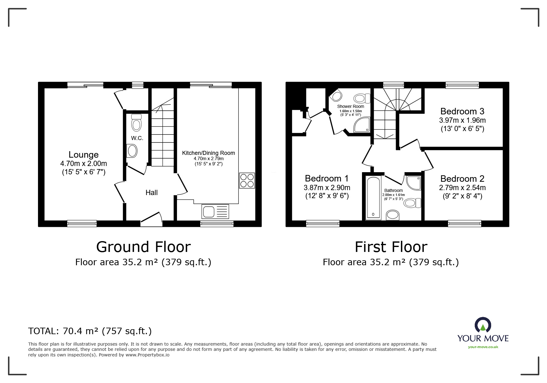 Floorplan of 3 bedroom Detached House to rent, Station Drive, Walmer, Kent, CT14