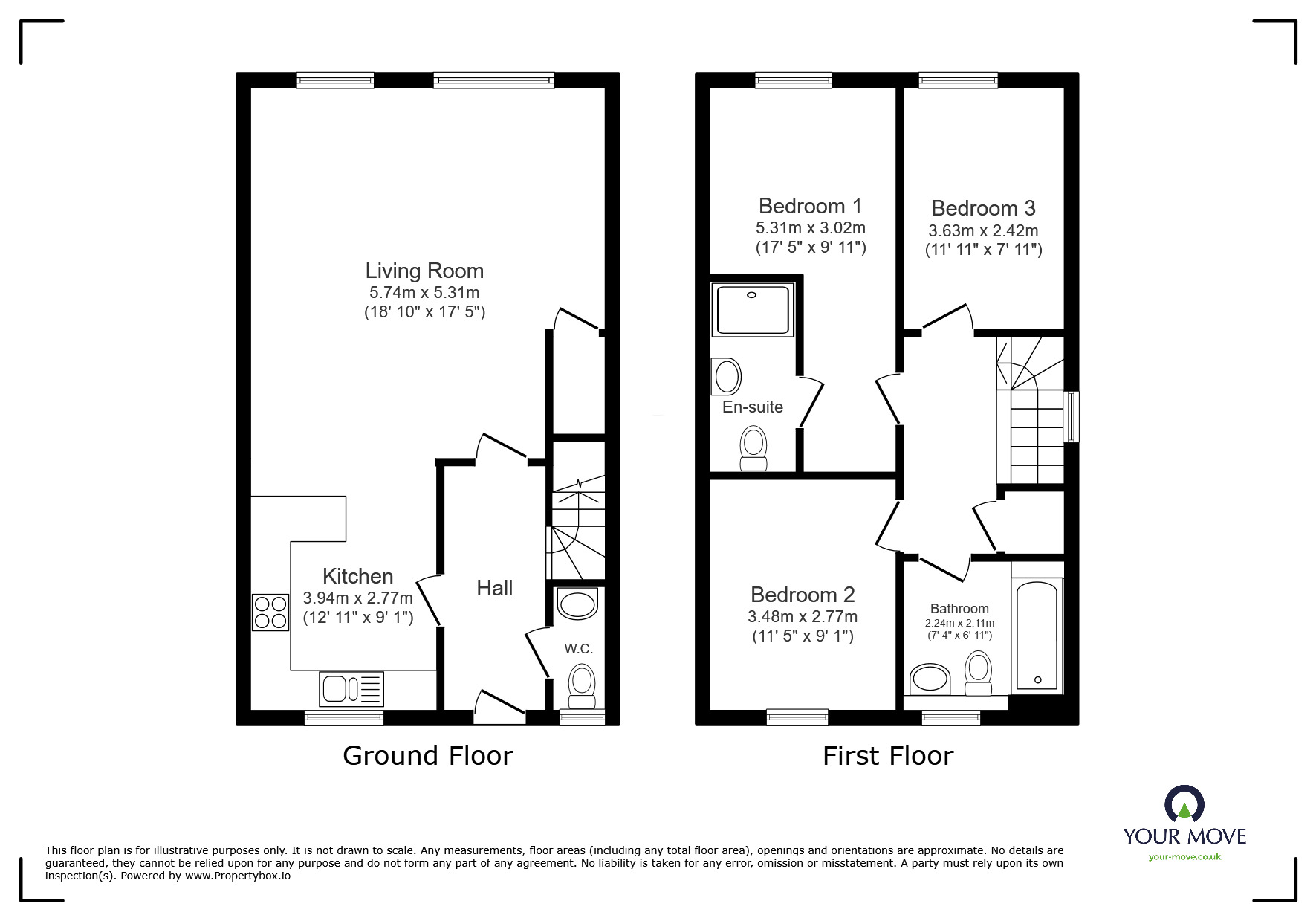 Floorplan of 3 bedroom Mid Terrace House for sale, Poplar Drive, Deal, Kent, CT14