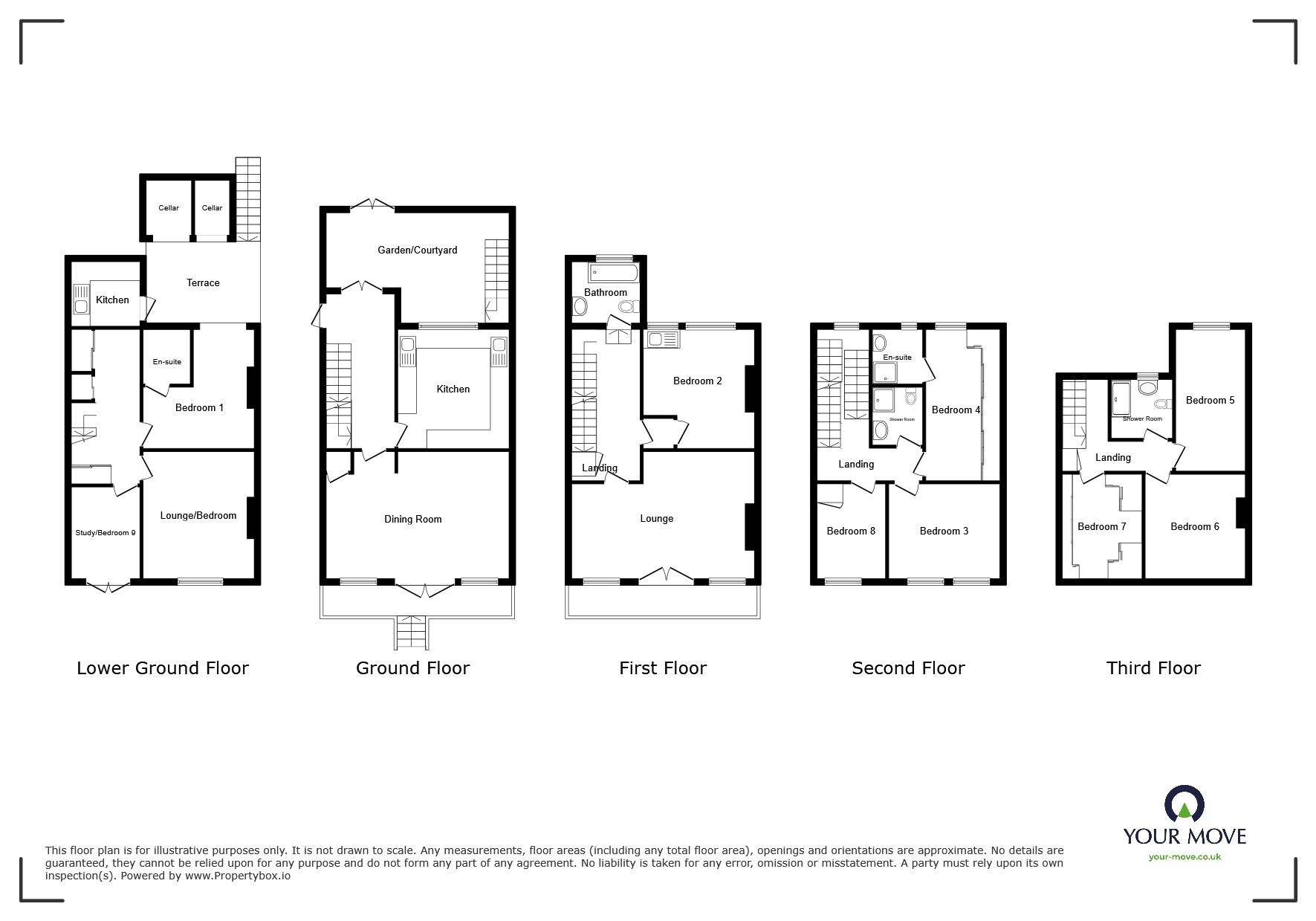 Floorplan of 9 bedroom Mid Terrace House for sale, East Cliff, Dover, Kent, CT16