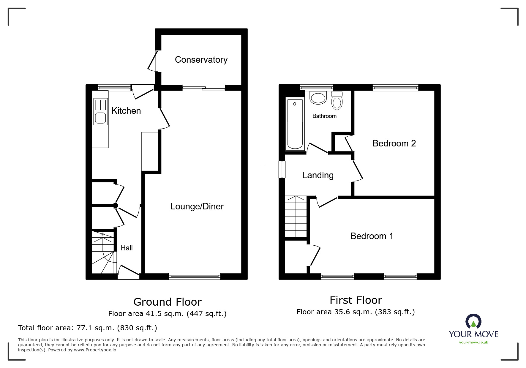 Floorplan of 2 bedroom Semi Detached House for sale, St. Gregorys Close, Deal, Kent, CT14