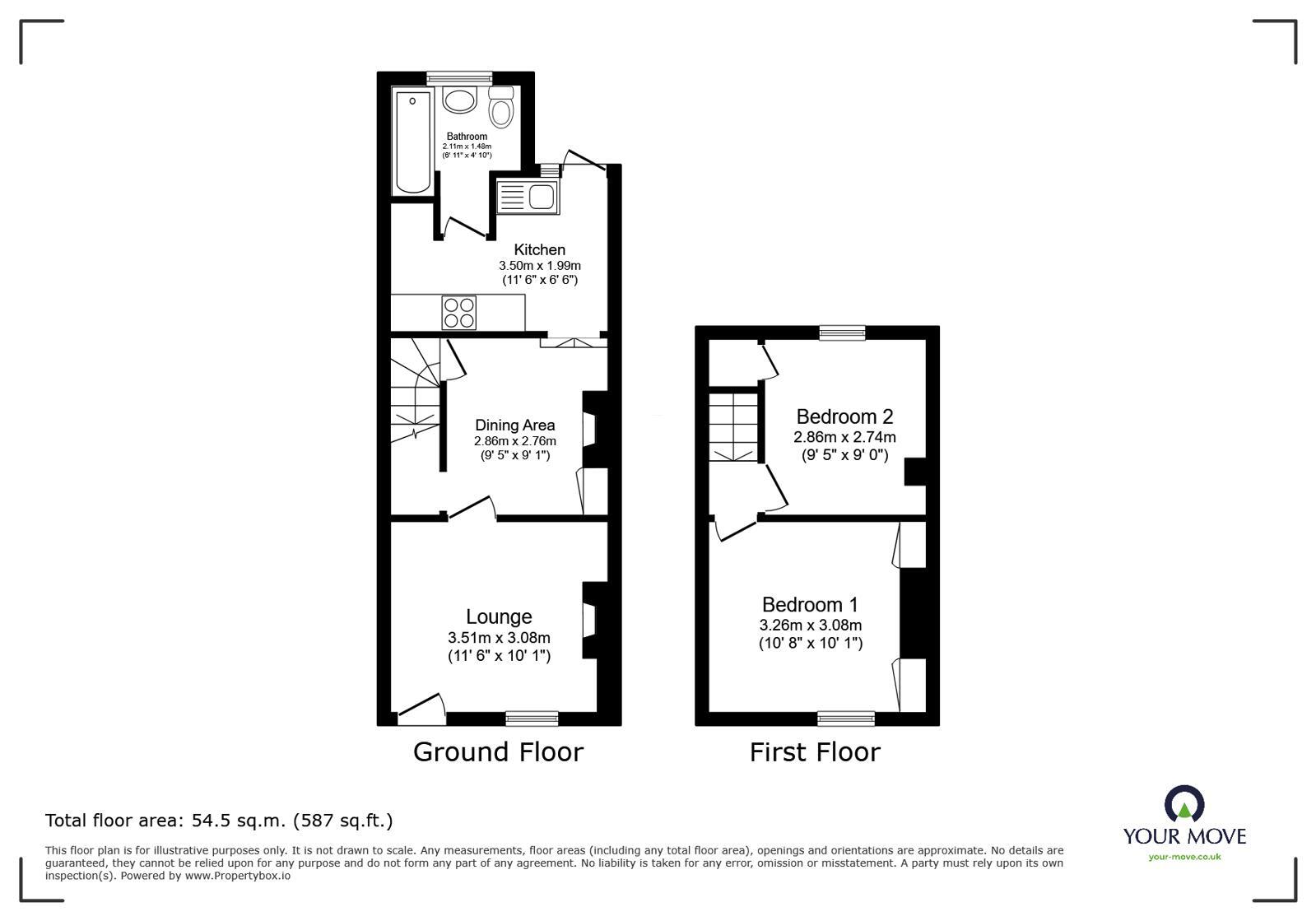 Floorplan of 2 bedroom Mid Terrace House for sale, Anchor Lane, West Street, Kent, CT14