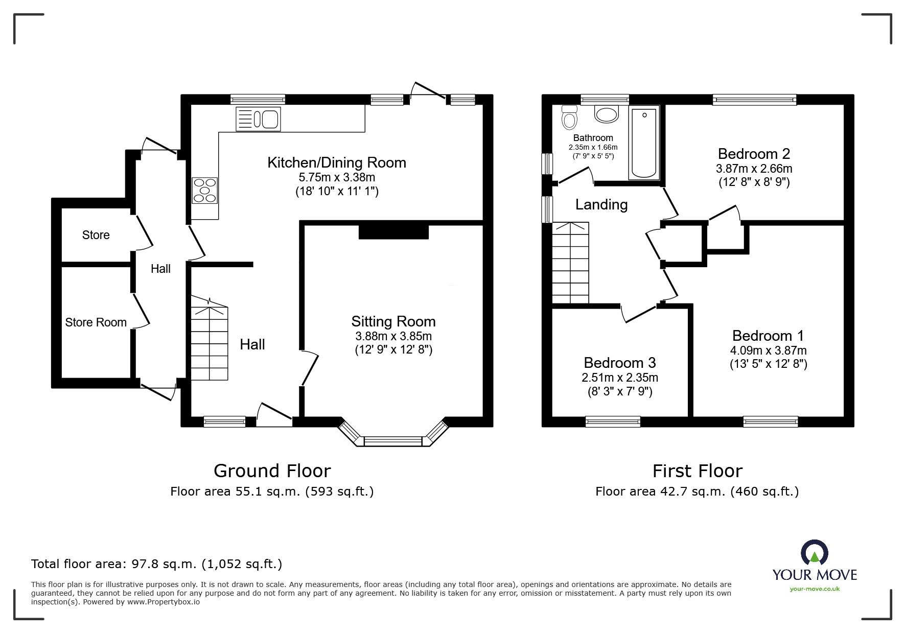 Floorplan of 3 bedroom Semi Detached House to rent, Churchill Avenue, Walmer, Kent, CT14