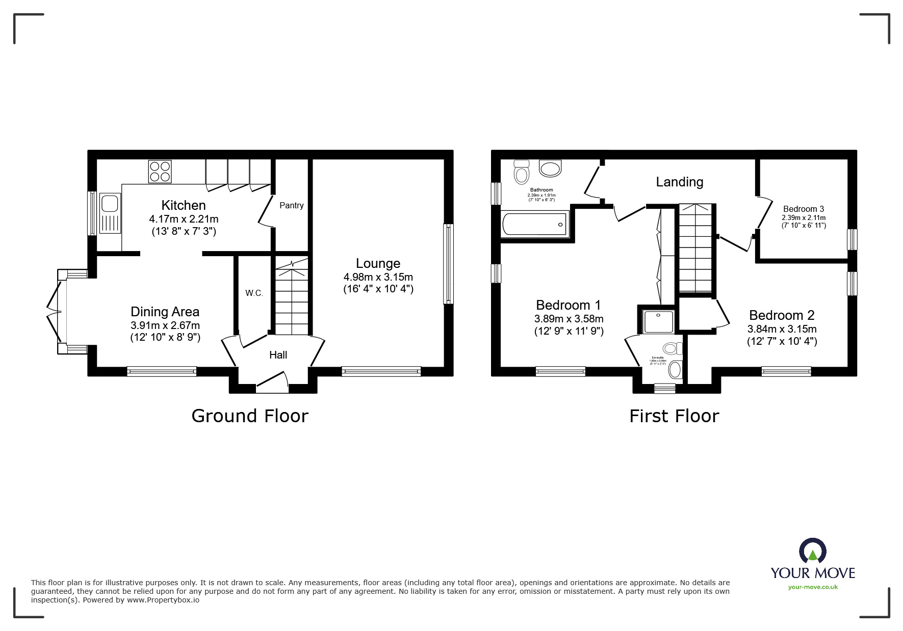 Floorplan of 3 bedroom End Terrace House for sale, Nicholas Way, Sholden, Kent, CT14