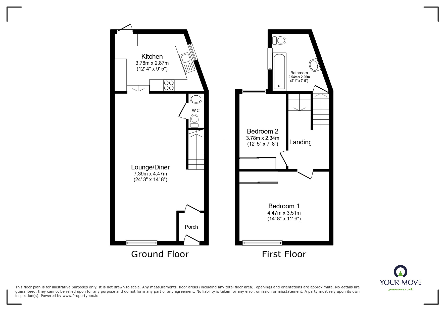 Floorplan of 2 bedroom Semi Detached House to rent, Blenheim Road, Deal, Kent, CT14
