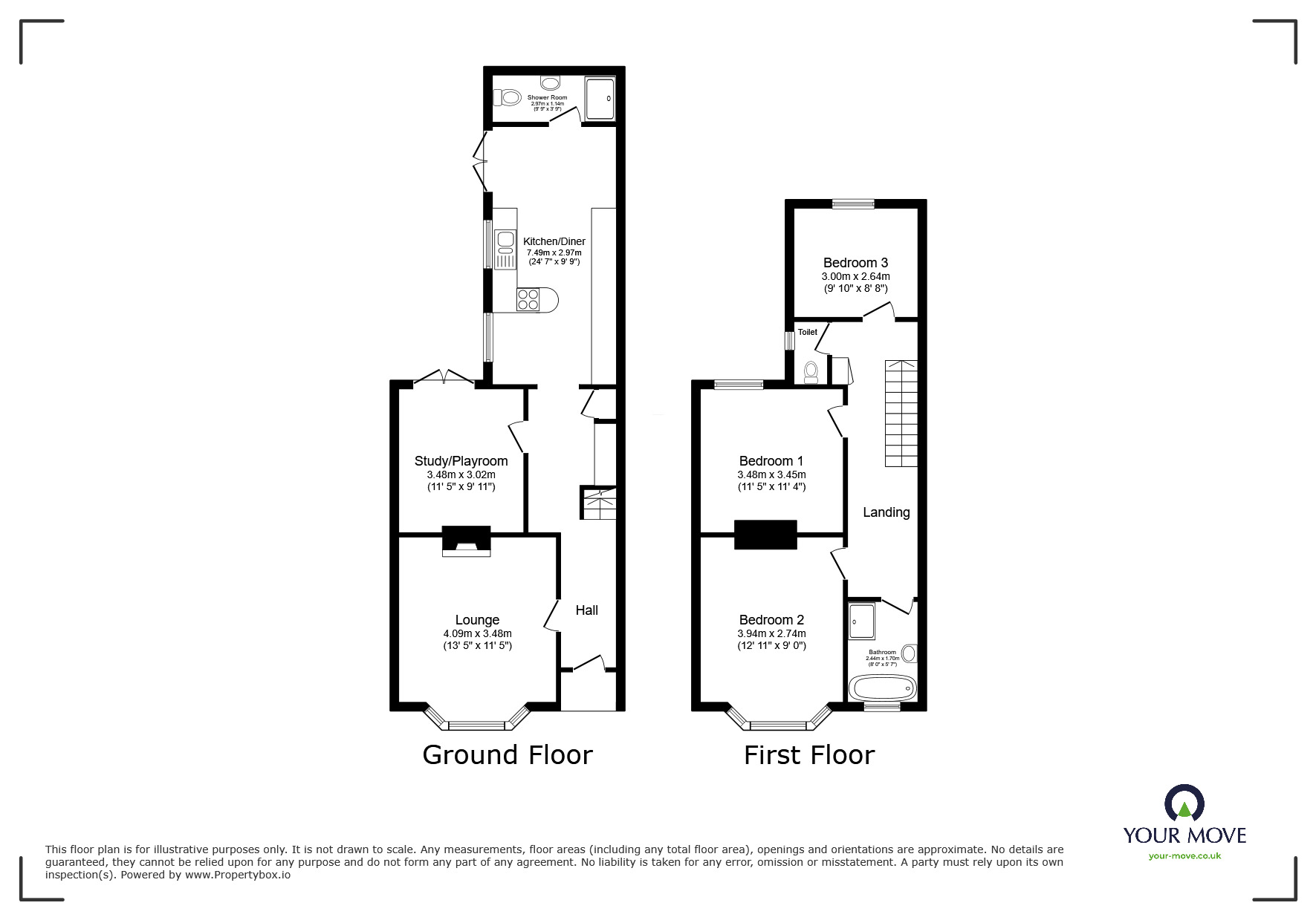 Floorplan of 3 bedroom Semi Detached House for sale, St. Patricks Road, Deal, Kent, CT14
