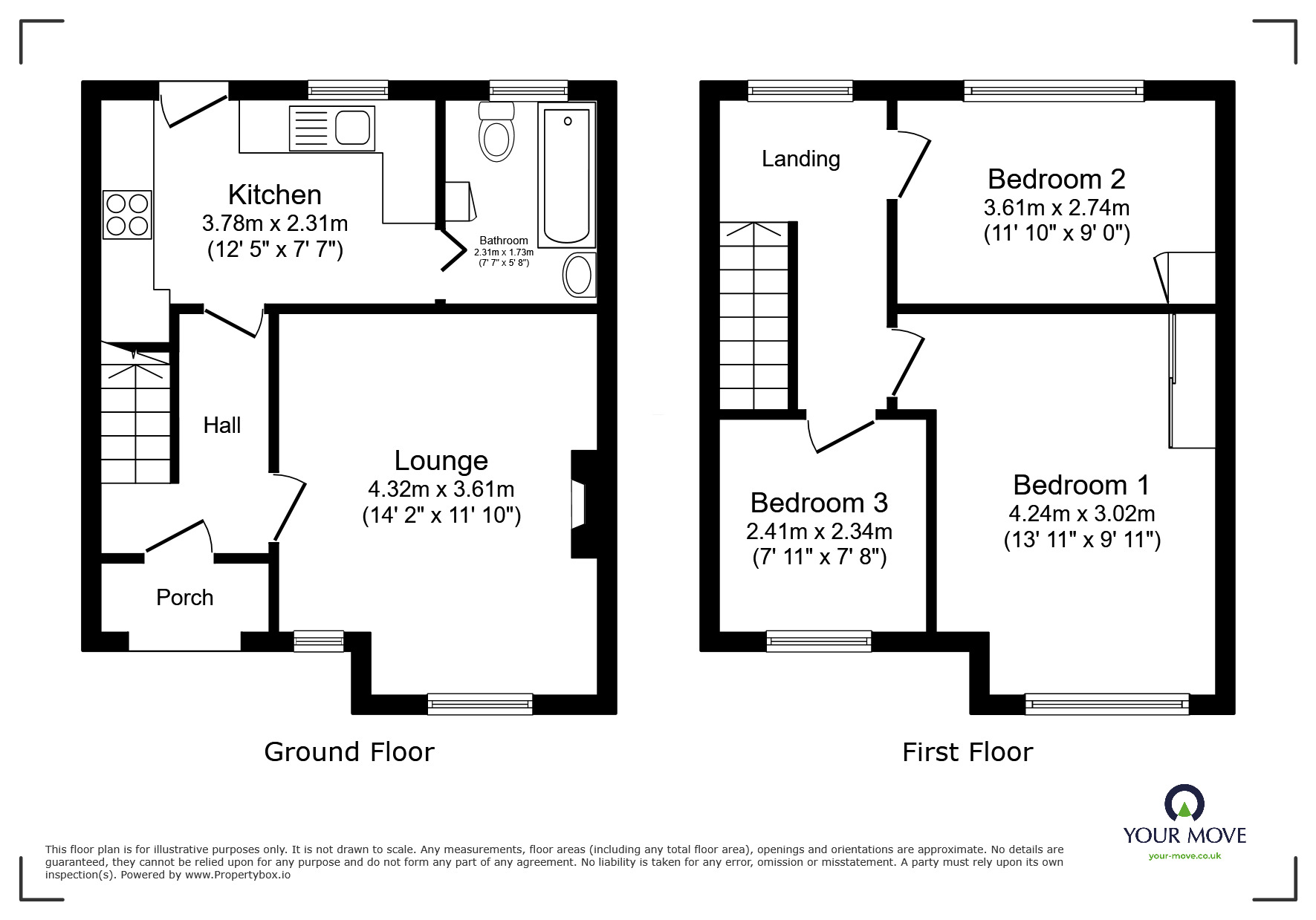Floorplan of 3 bedroom Semi Detached House for sale, Hamilton Road, Deal, Kent, CT14