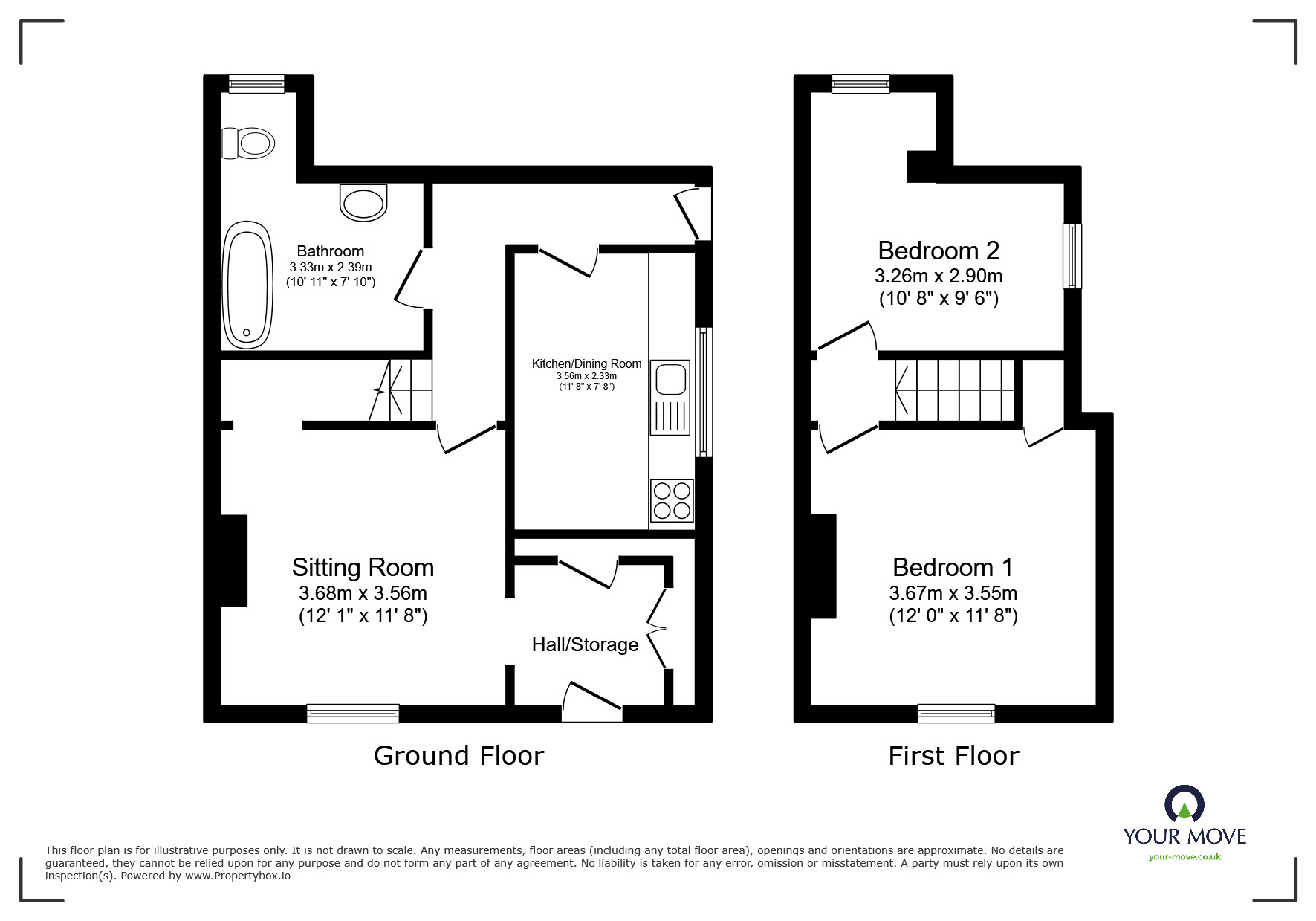 Floorplan of 2 bedroom Semi Detached House to rent, The Beach, Walmer, Kent, CT14