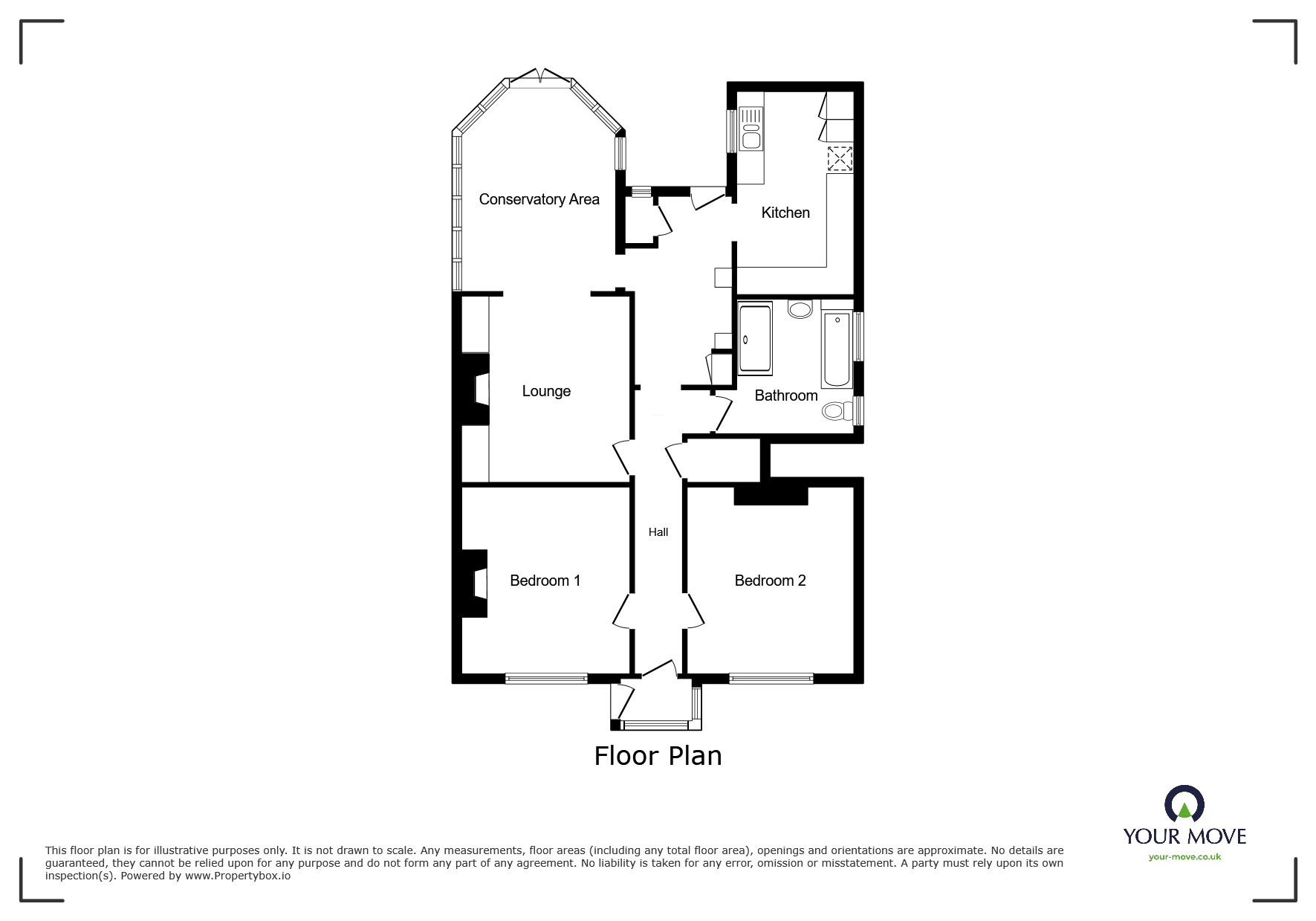 Floorplan of 2 bedroom  Flat for sale, Droveway Gardens, St. Margarets Bay, Kent, CT15
